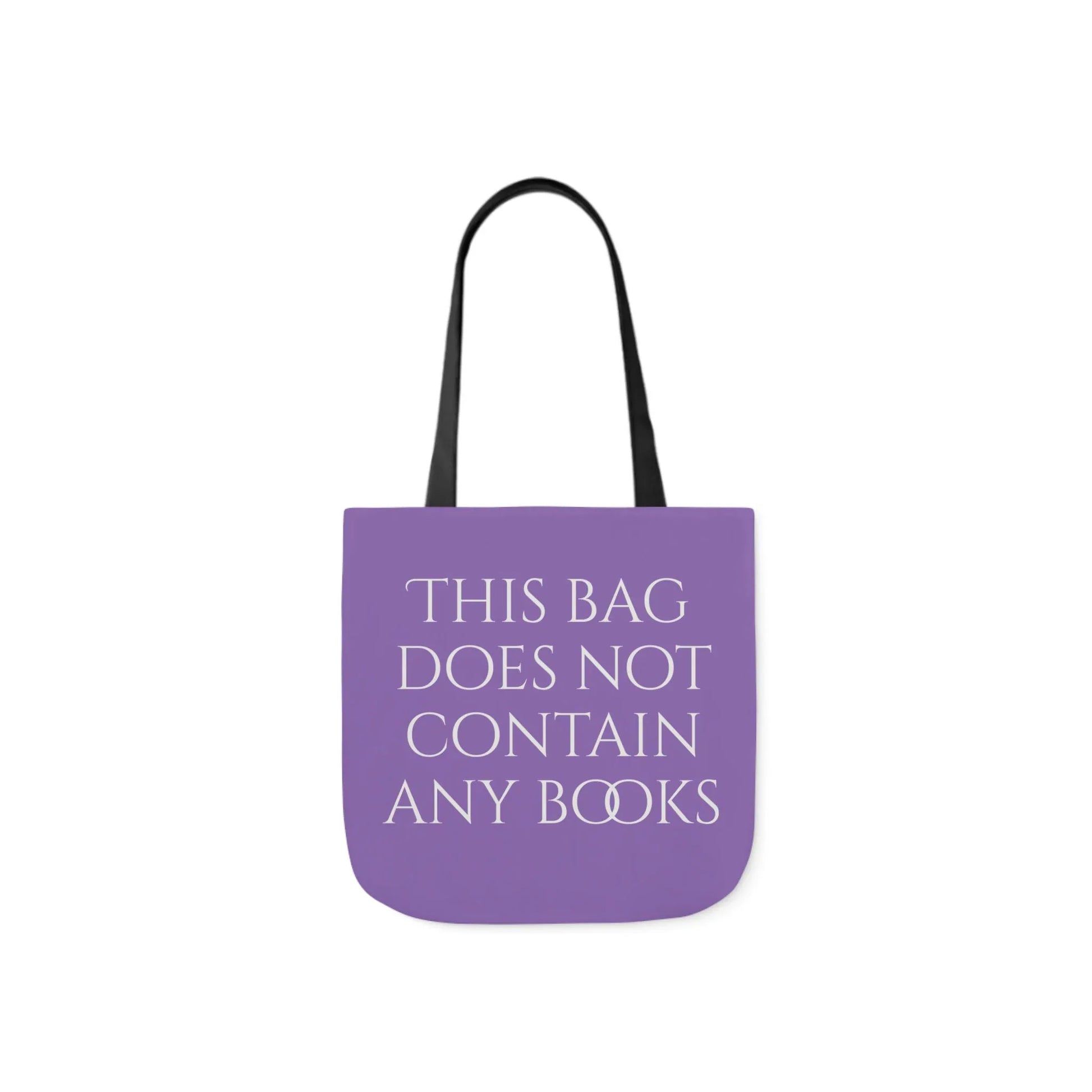 Funny Canvas Tote Bag - "This Bag Does Not Contain Any Books" - 5-Color Straps - The Dreamer's Bookshop.