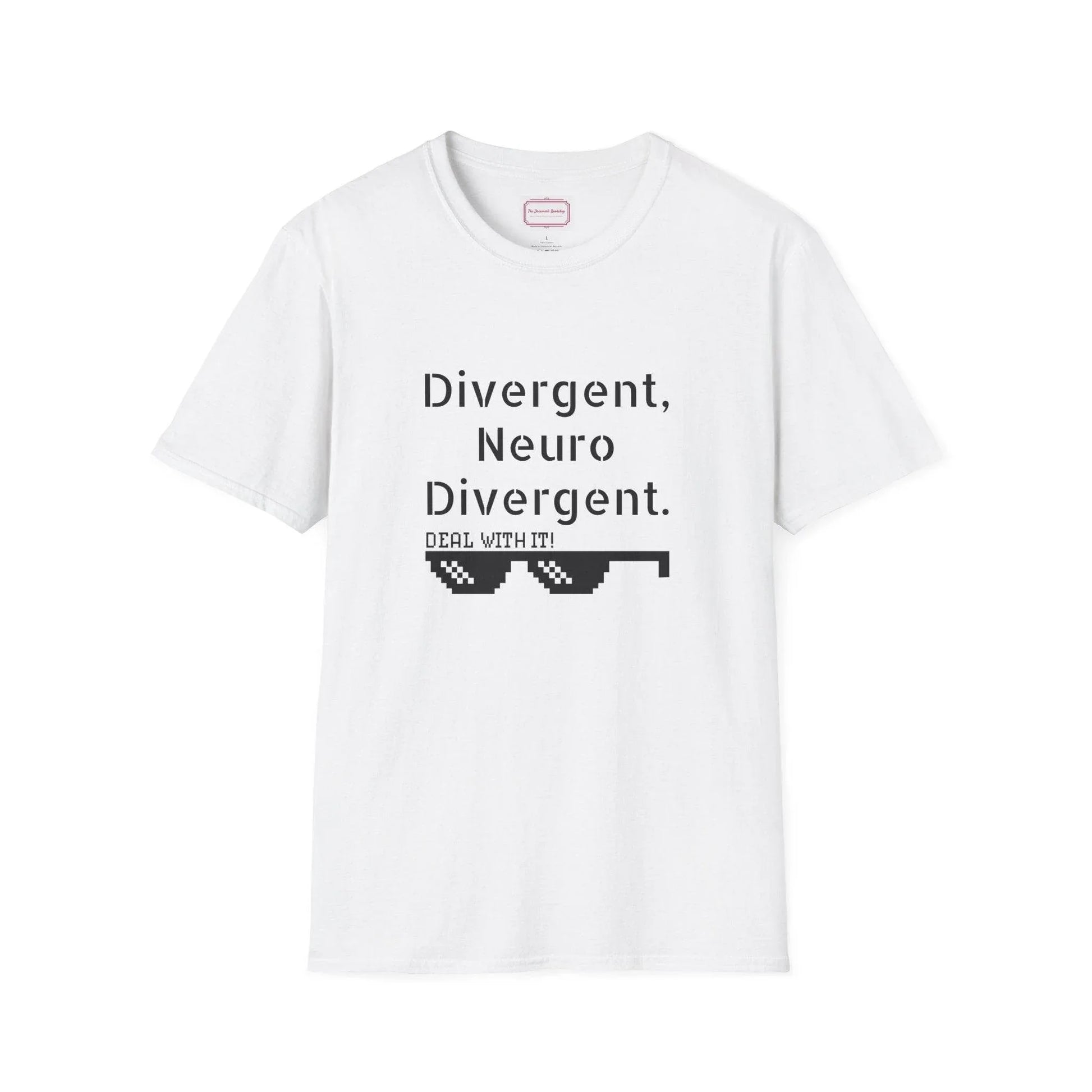 Divergent Neurodivergent T-Shirt - Unisex Softstyle Tee for Acceptance and Awareness - The Dreamer's Bookshop.