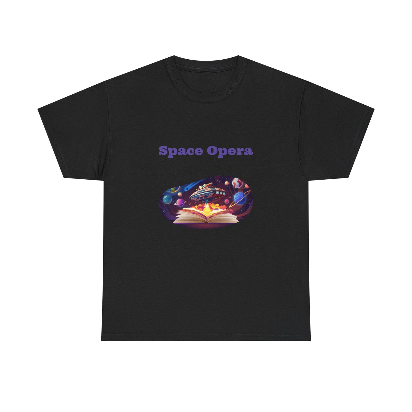 Space Opera -  Graphic Tee - Unisex Heavy Cotton T-Shirt Sci-Fi Books