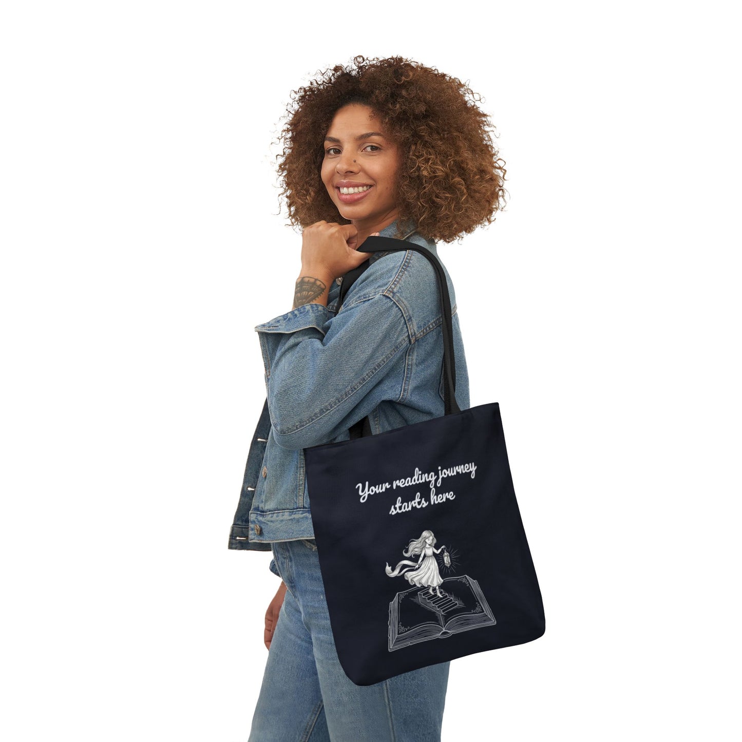 Whimsical Tote Bag - "Reading Journey"