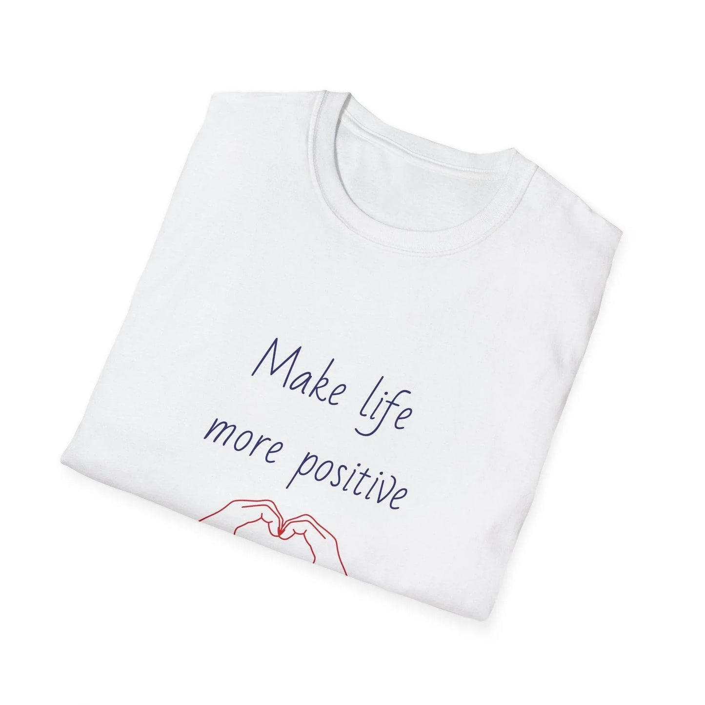 Positive Vibe Unisex Softstyle T-Shirt - 'Make Life More Positive' - The Dreamer's Bookshop.