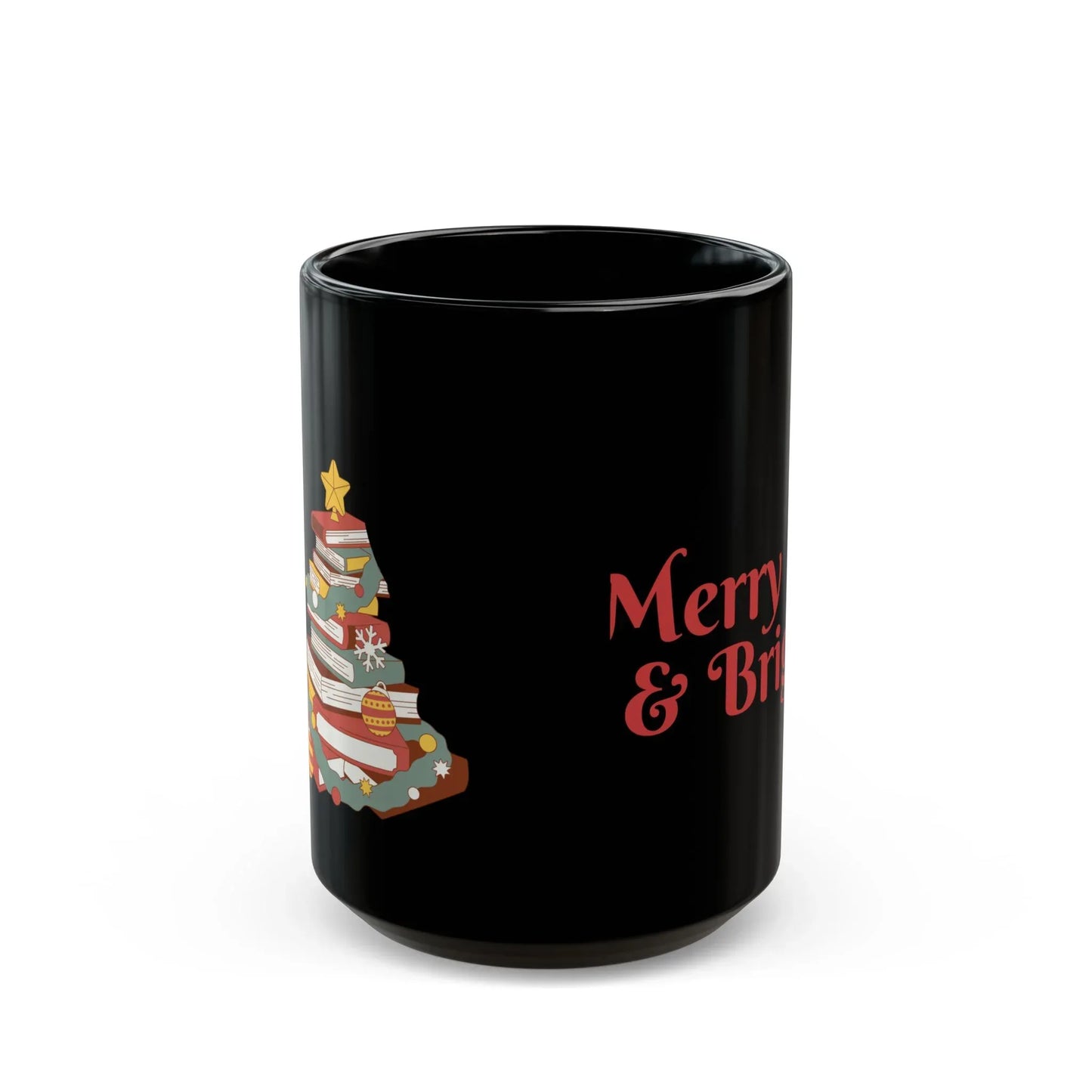 Book Lover's Christmas Black Mug (11oz, 15oz) - The Dreamer's Bookshop.