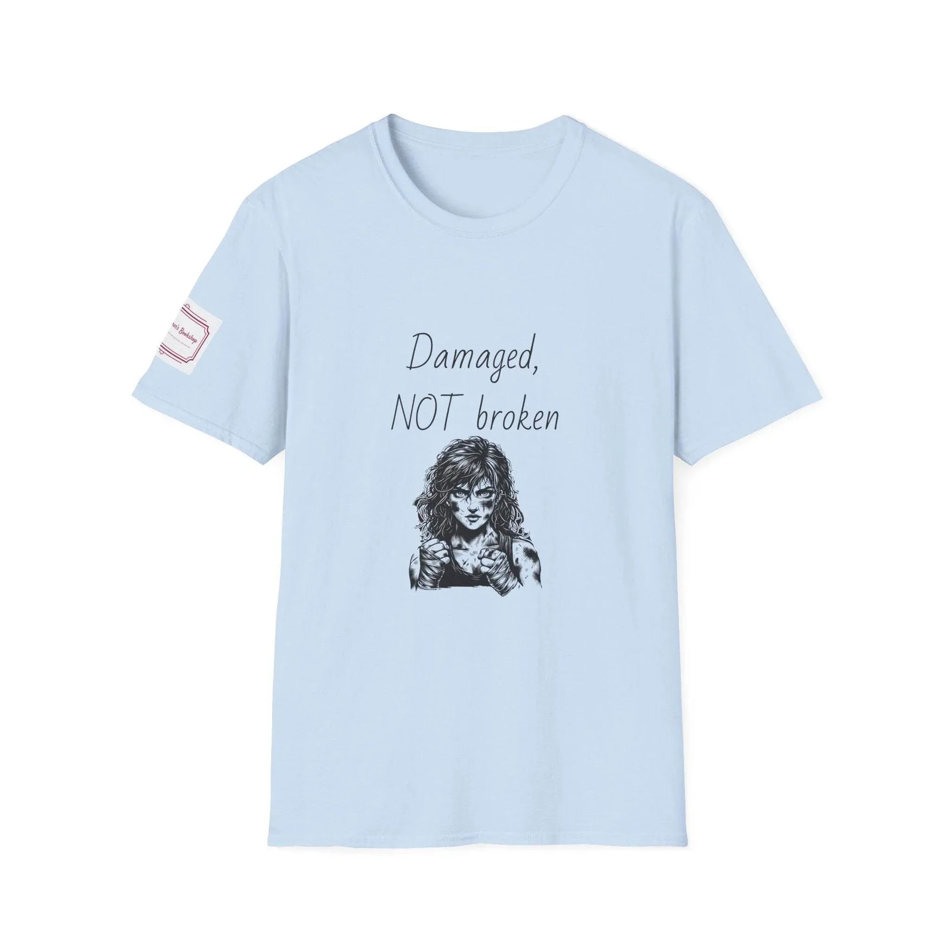 Fierce Survivor Unisex Softstyle T-Shirt - 'Damaged, NOT broken' - The Dreamer's Bookshop.