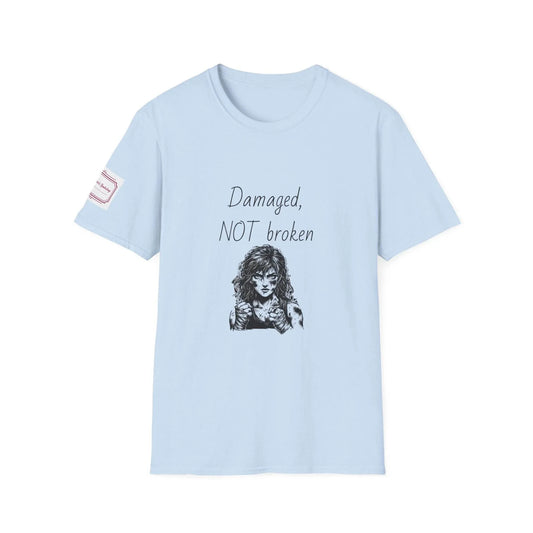 Fierce Survivor Unisex Softstyle T-Shirt - 'Damaged, NOT broken' - The Dreamer's Bookshop.