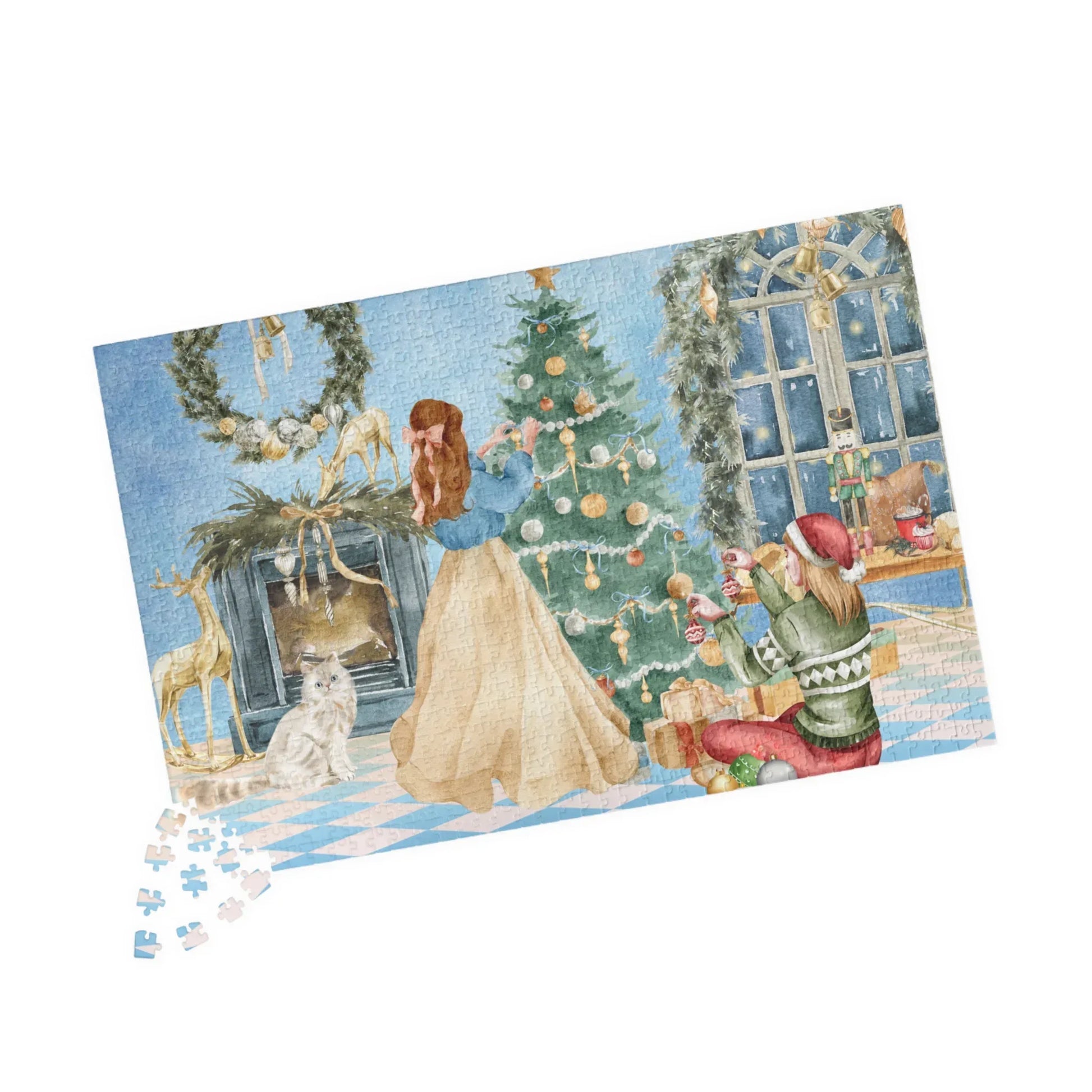 Christmas Morning Family Puzzle — Holiday Scene Jigsaw (110/252/520/1014 pcs) - The Dreamer's Bookshop.