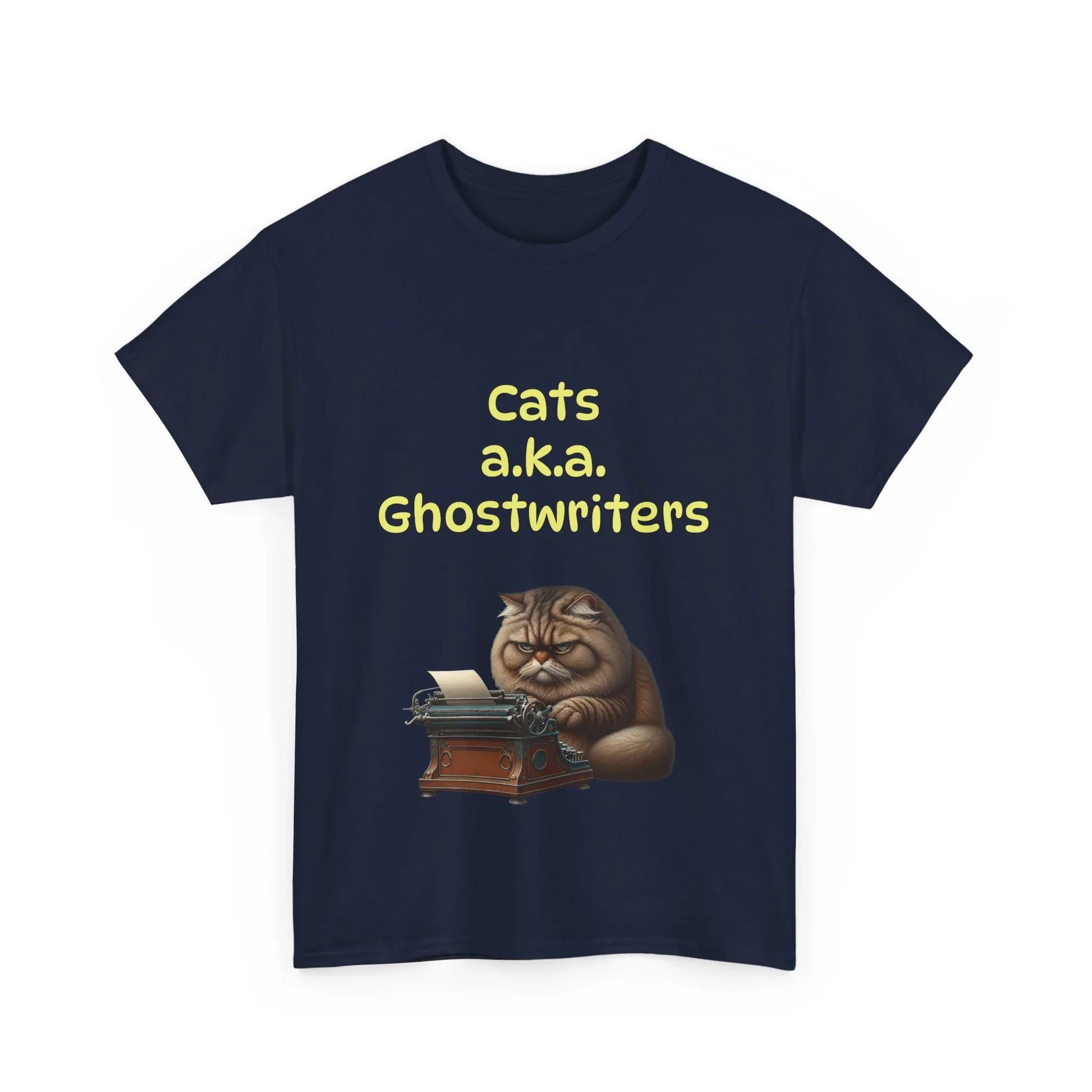 Book Lover's Unisex Heavy Cotton Tee - "Cats Ghostwriters" - The Dreamer's Bookshop.