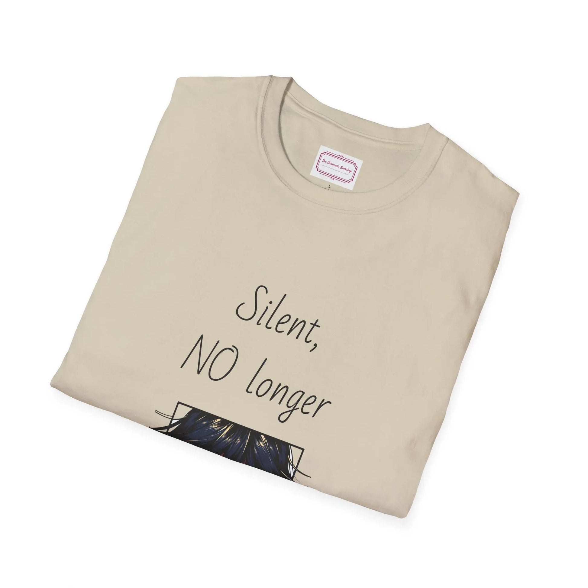 Inspirational Unisex Softstyle T-Shirt - "Silent, NO longer" - The Dreamer's Bookshop.