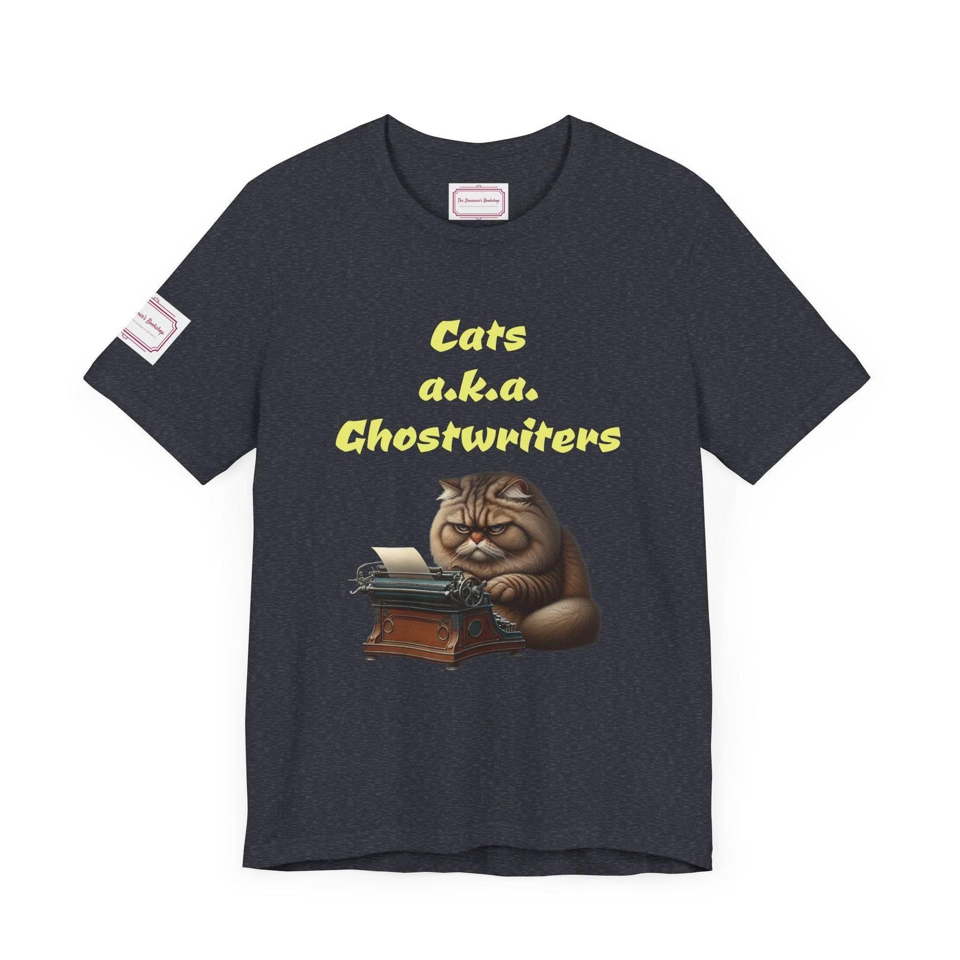 Cats Ghostwriters Tee - Fun Short Sleeve Shirt for Writers & Book Lovers - The Dreamer's Bookshop.