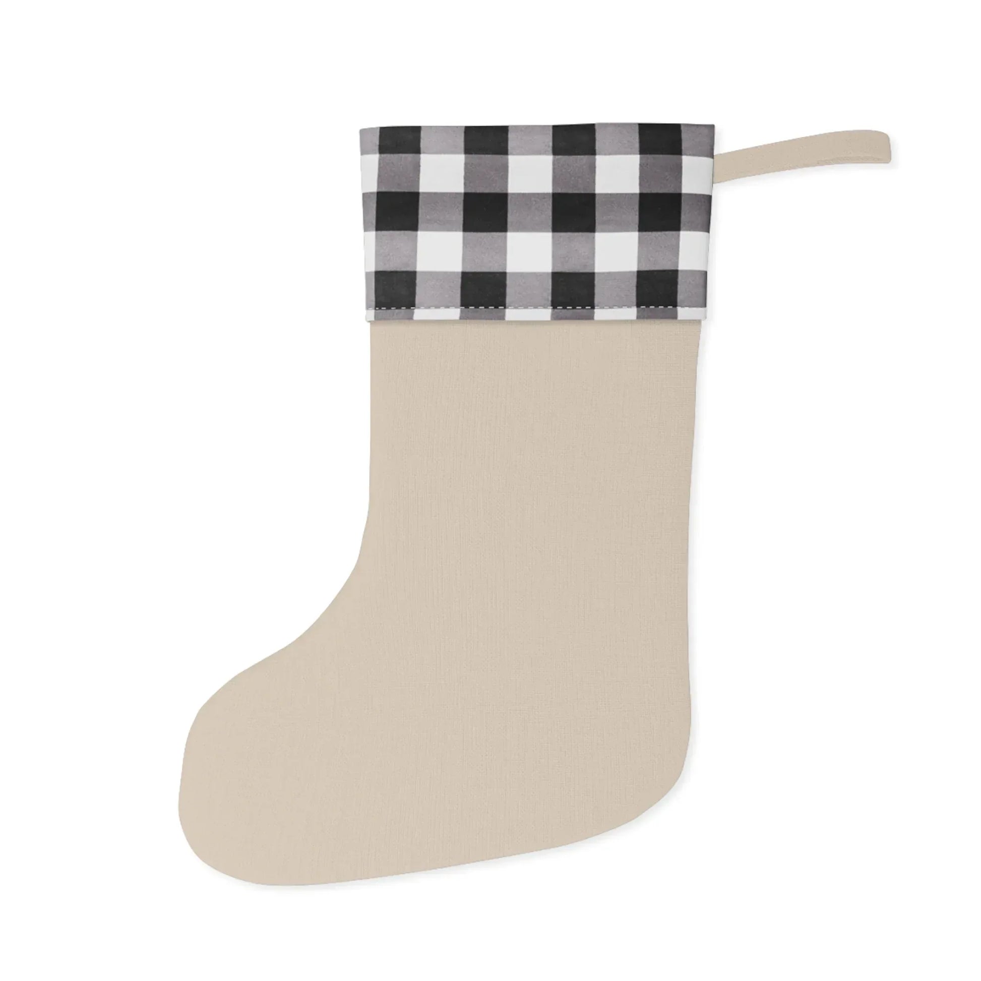 Christmas Stocking - "Have Yourself a Merry Little" Plaid Cuff Holiday Stocking - The Dreamer's Bookshop.