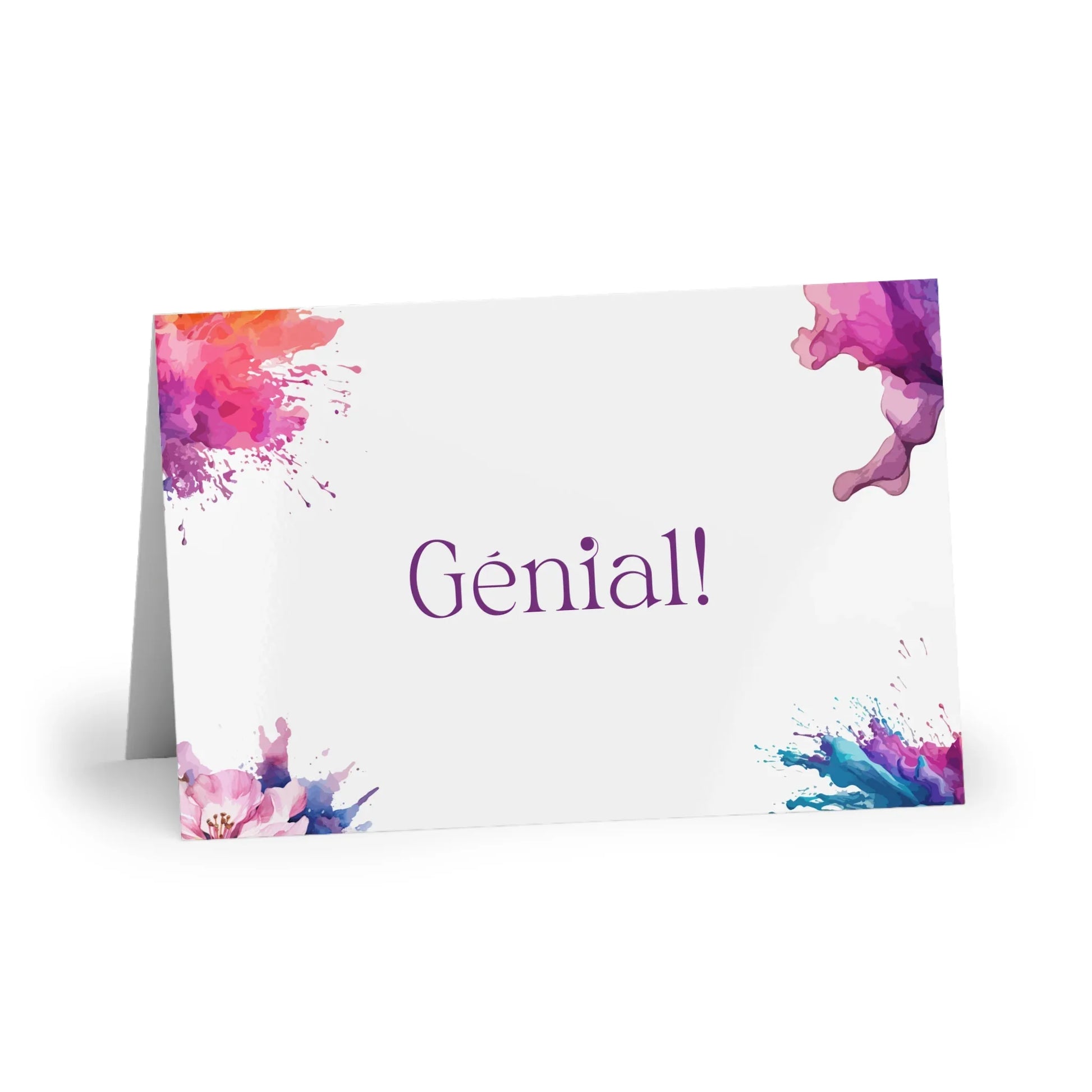 Watercolor Art Exclamation Card "Génial" Joyful Print - The Dreamer's Bookshop.