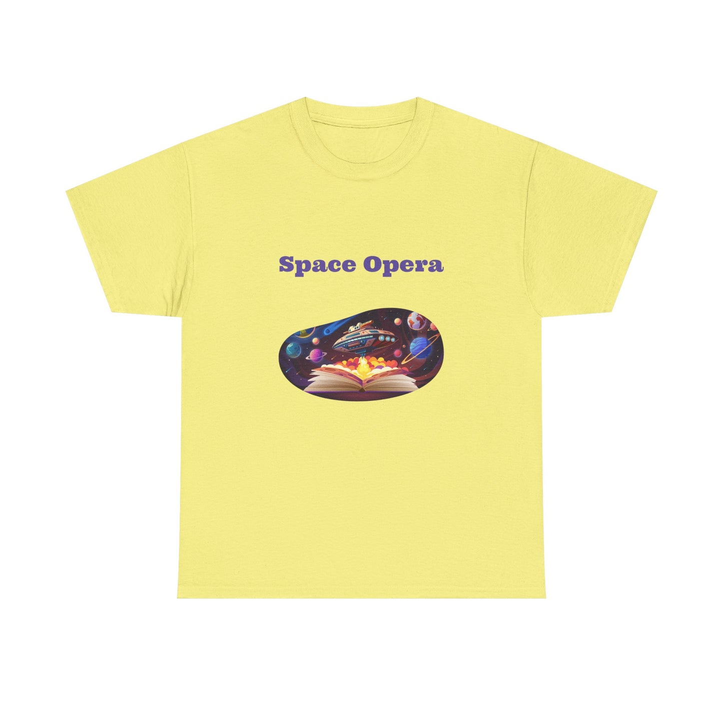 Space Opera -  Graphic Tee - Unisex Heavy Cotton T-Shirt Sci-Fi Books