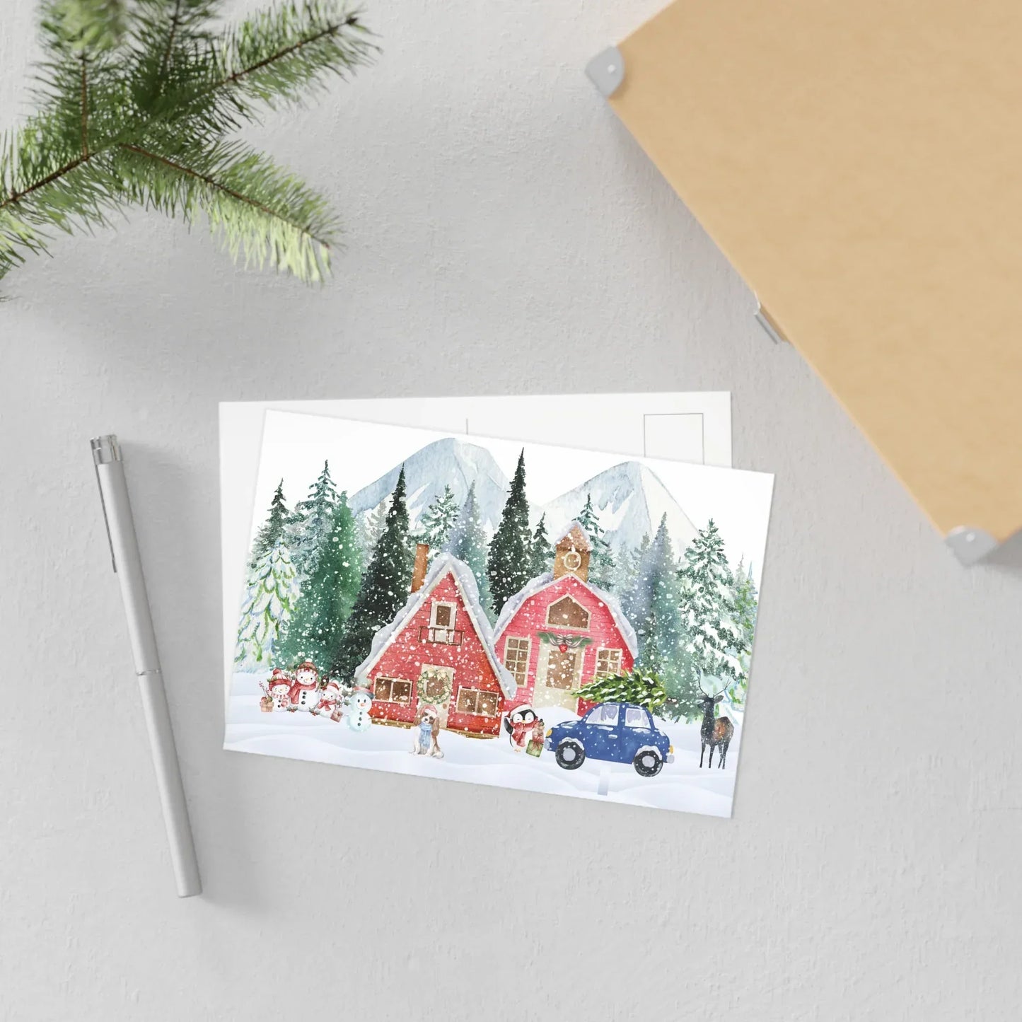 The Dreamer's Bookshop "Winter farm" Christmas Card - The Dreamer's Bookshop.