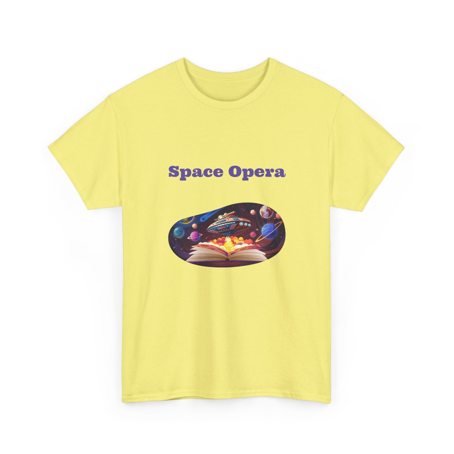 Space Opera -  Graphic Tee - Unisex Heavy Cotton T-Shirt Sci-Fi Books