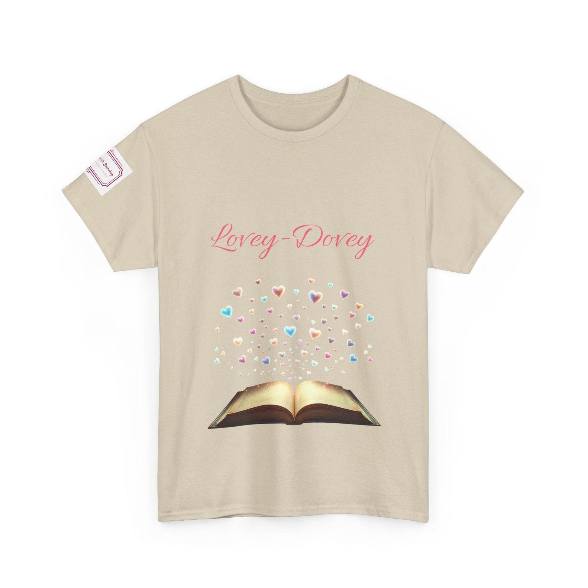 Lovey-Dovey - Unisex Heavy Cotton Tee - Sweet Romance - The Dreamer's Bookshop.