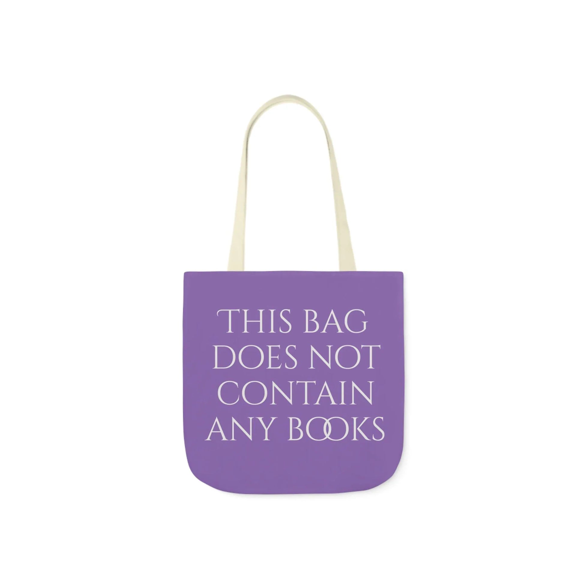Funny Canvas Tote Bag - "This Bag Does Not Contain Any Books" - 5-Color Straps - The Dreamer's Bookshop.