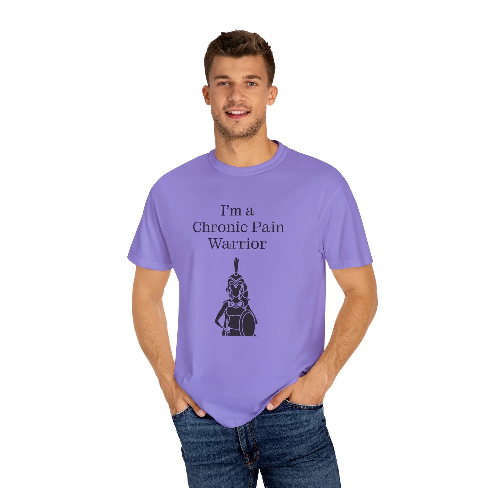 Chronic Pain Warrior Unisex Garment-Dyed T-shirt - Inspirational Motivational Tee - The Dreamer's Bookshop.