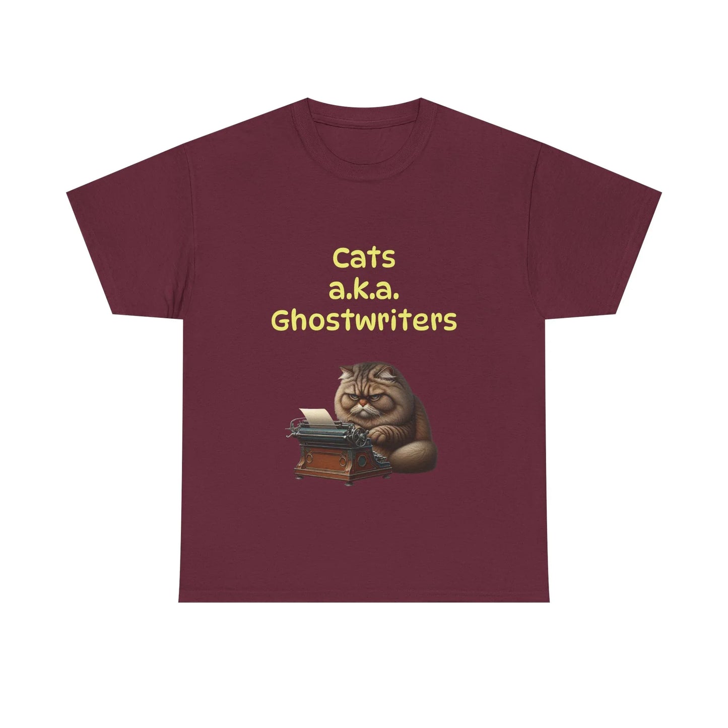 Book Lover's Unisex Heavy Cotton Tee - "Cats Ghostwriters" - The Dreamer's Bookshop.