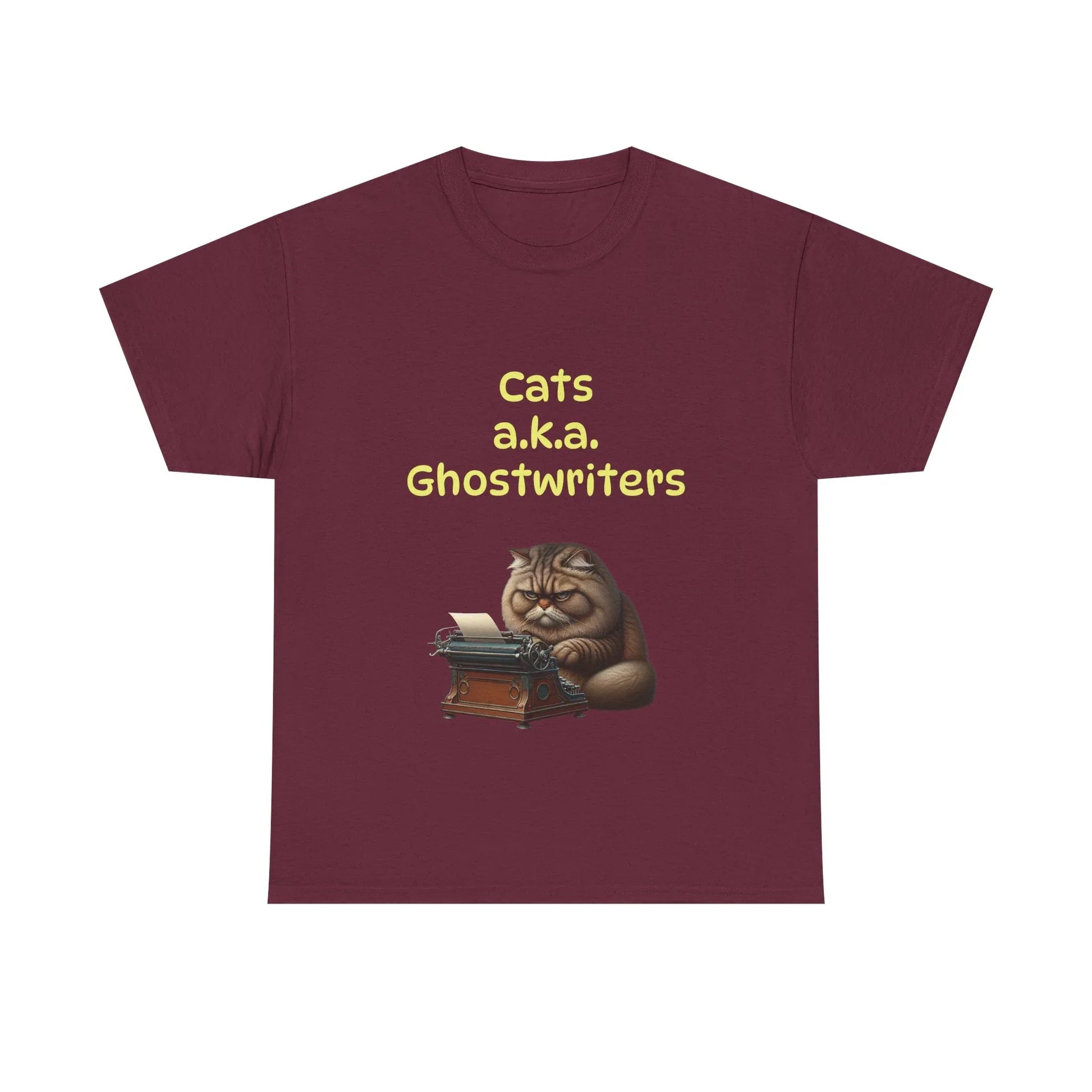 Book Lover's Unisex Heavy Cotton Tee - "Cats Ghostwriters" - The Dreamer's Bookshop.