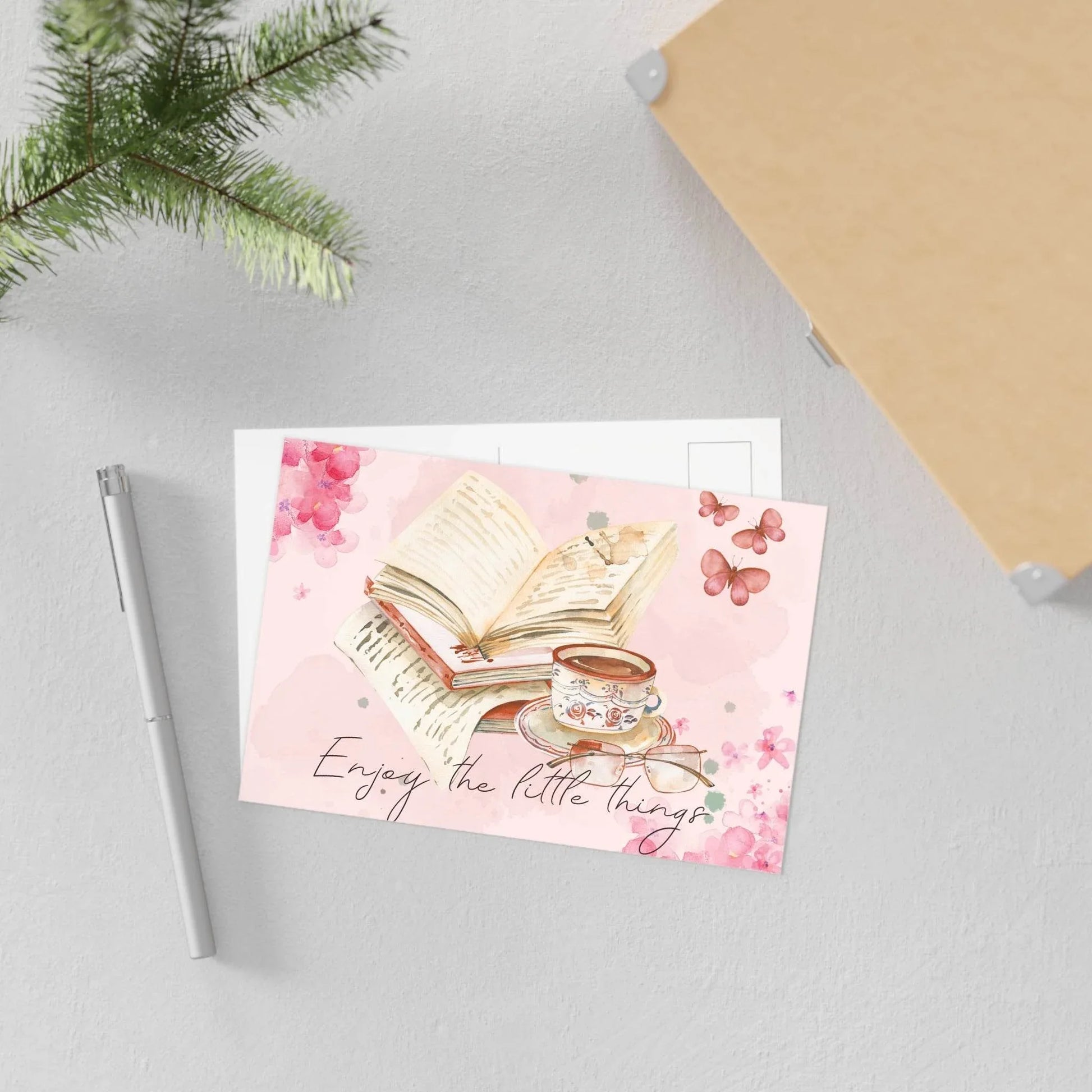 The Dreamer's Bookshop "Bookworm" Enjoy the Little Things Card - The Dreamer's Bookshop.