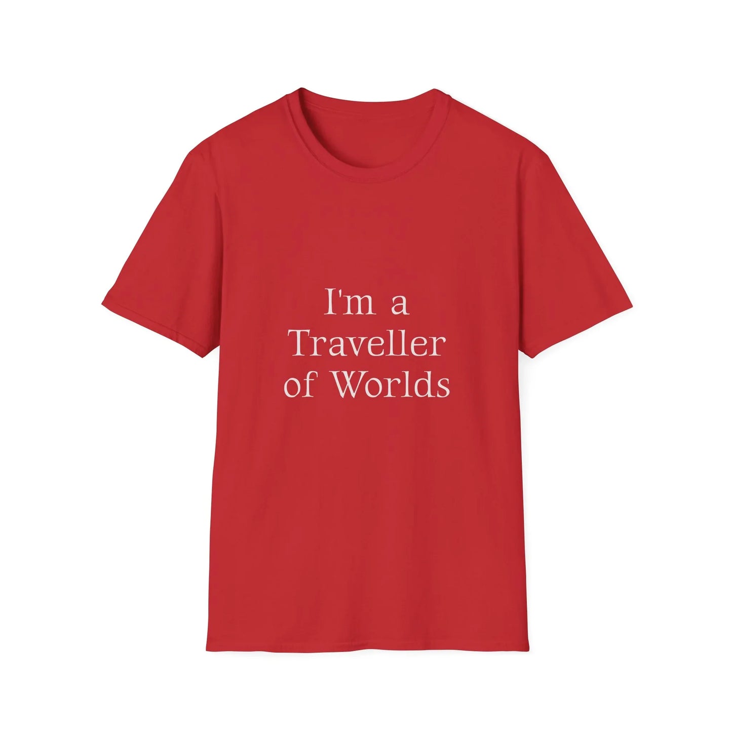Unisex Travel-Inspired T-Shirt - "I'm a Traveller of Worlds" - Perfect for Book Lovers - The Dreamer's Bookshop.