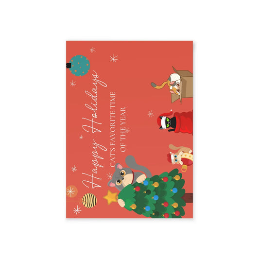 The Dreamer's Bookshop "Cat's Red XMas" Cute Christmas Cards - The Dreamer's Bookshop.