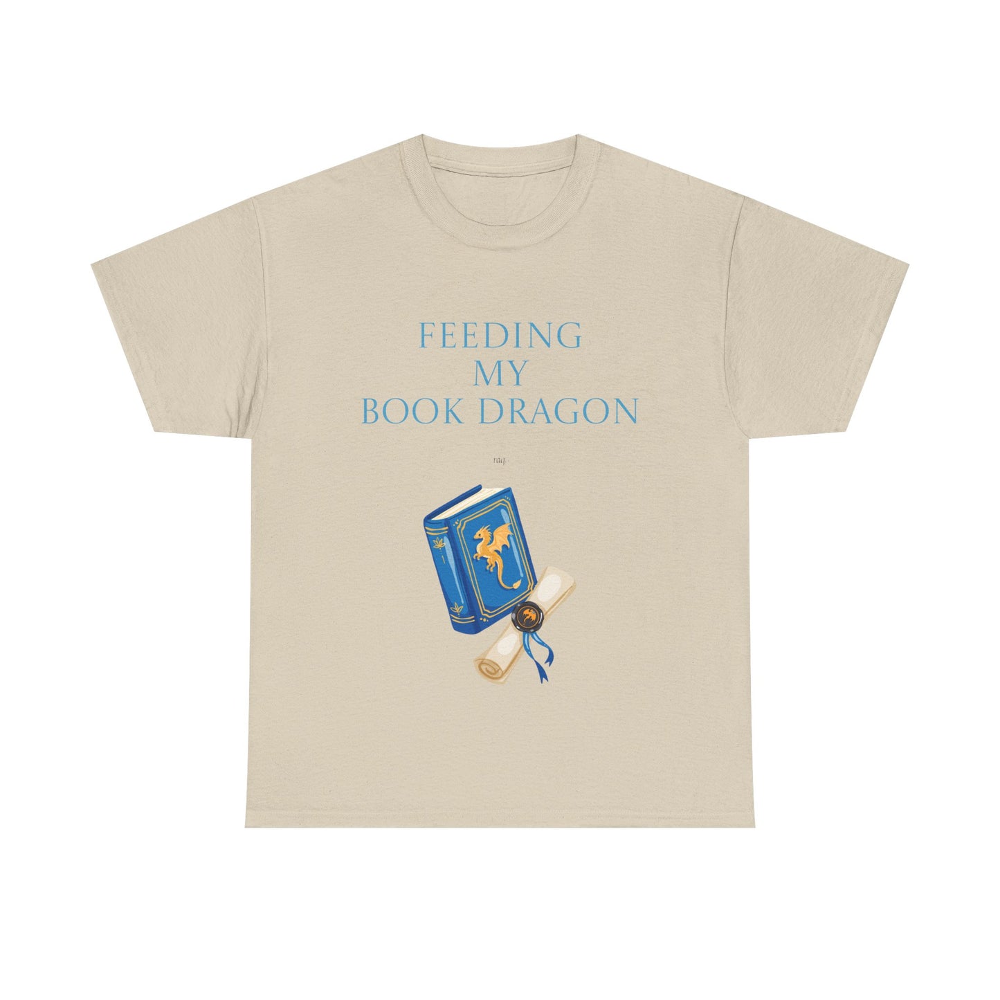 Book Dragon Unisex Heavy Cotton Tee - Creative Writer's Apparel