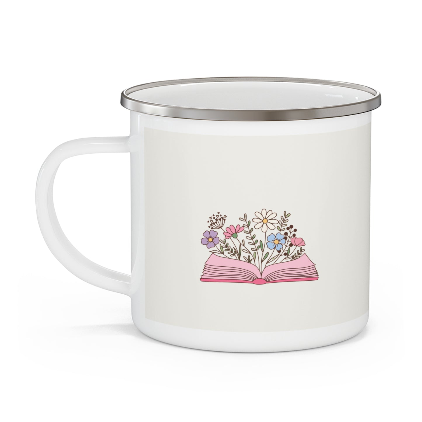Enamel Camping Mug  "Slow Reading Club" Coffee Cup