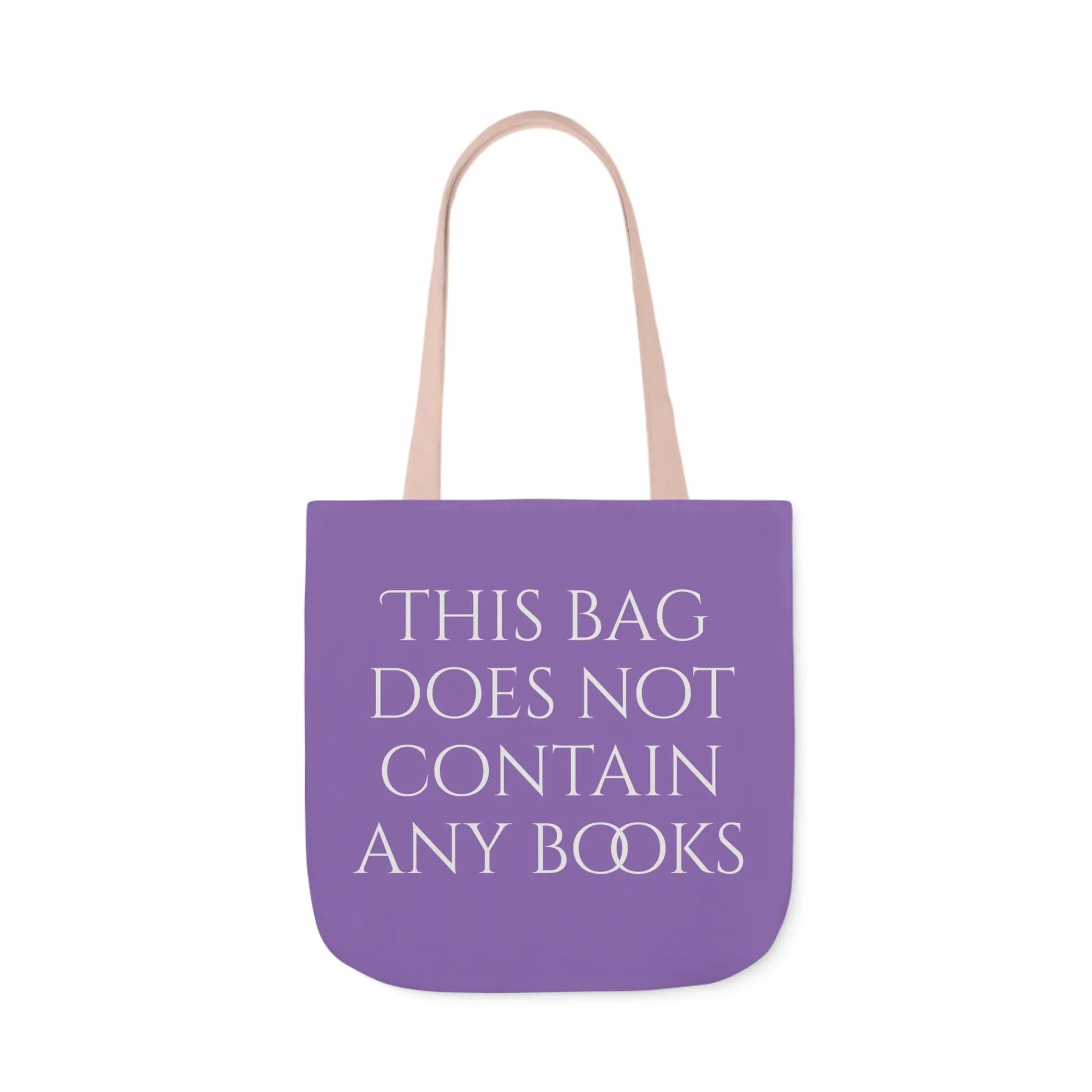 Funny Canvas Tote Bag - "This Bag Does Not Contain Any Books" - 5-Color Straps - The Dreamer's Bookshop.
