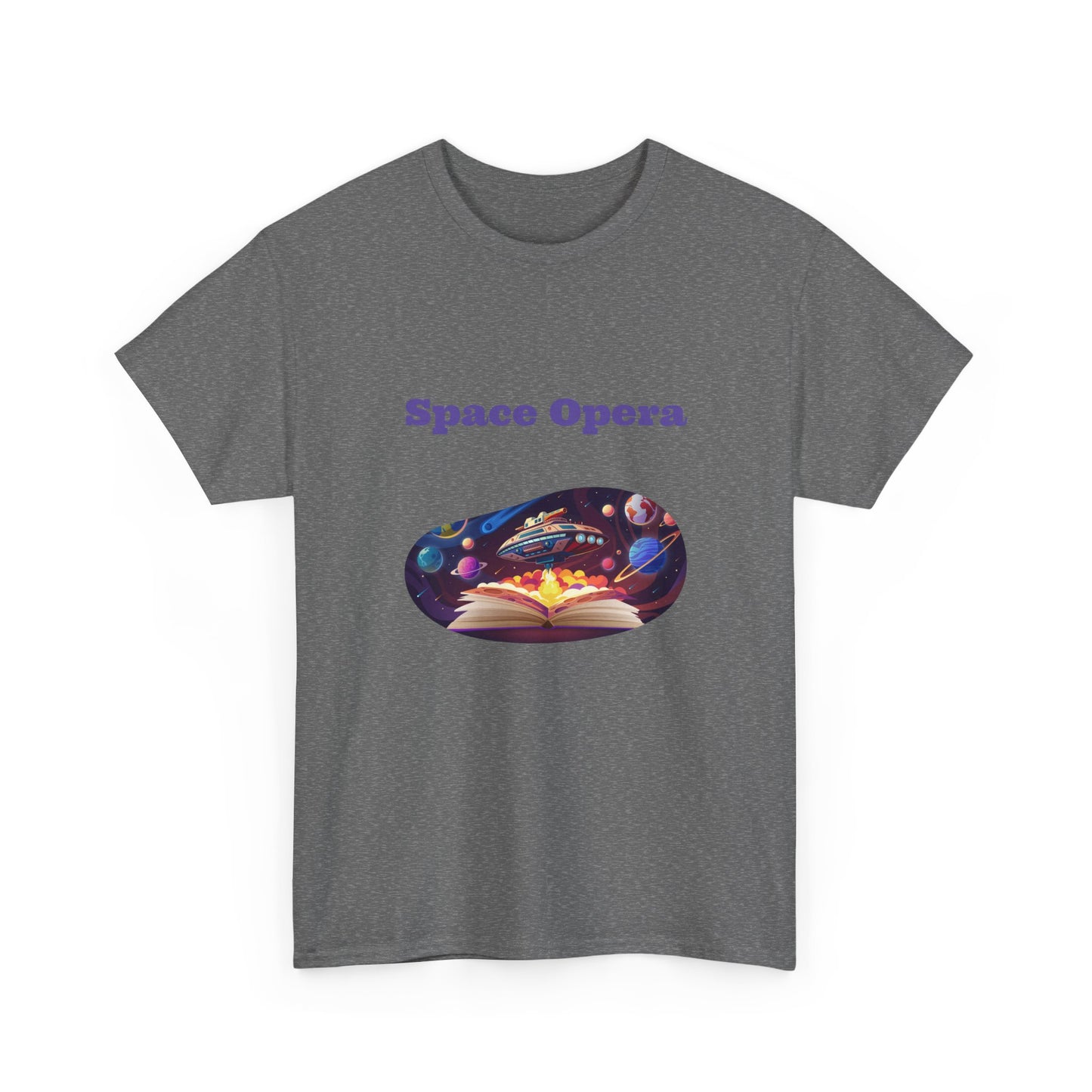 Space Opera -  Graphic Tee - Unisex Heavy Cotton T-Shirt Sci-Fi Books