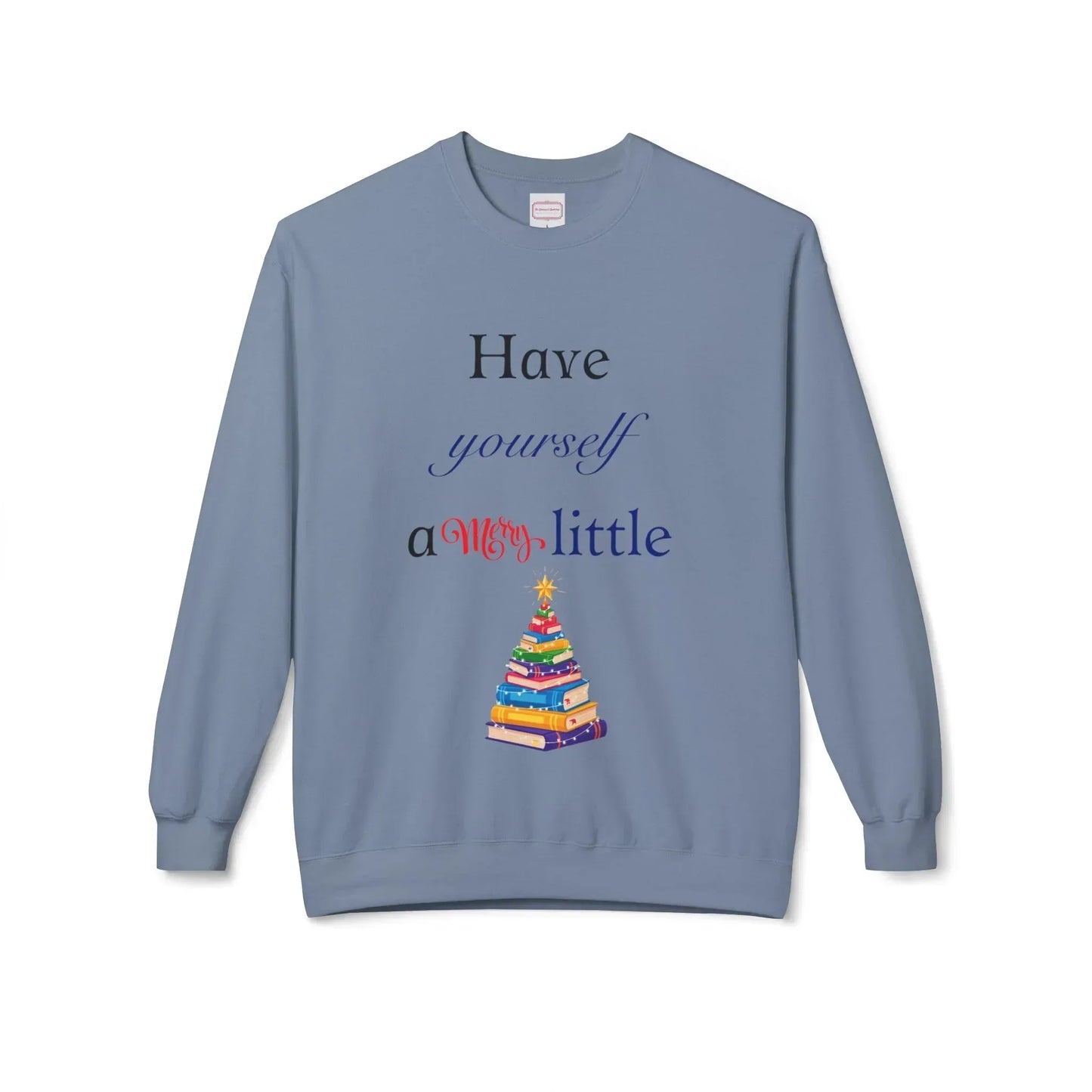 A Merry Little Bookmas - Unisex Fleece Crewneck Sweatshirt - The Dreamer's Bookshop.