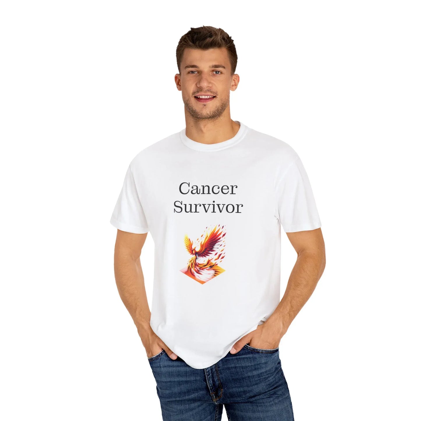 Cancer Survivor Unisex Garment-Dyed T-shirt - Inspirational Motivational Tee - The Dreamer's Bookshop.