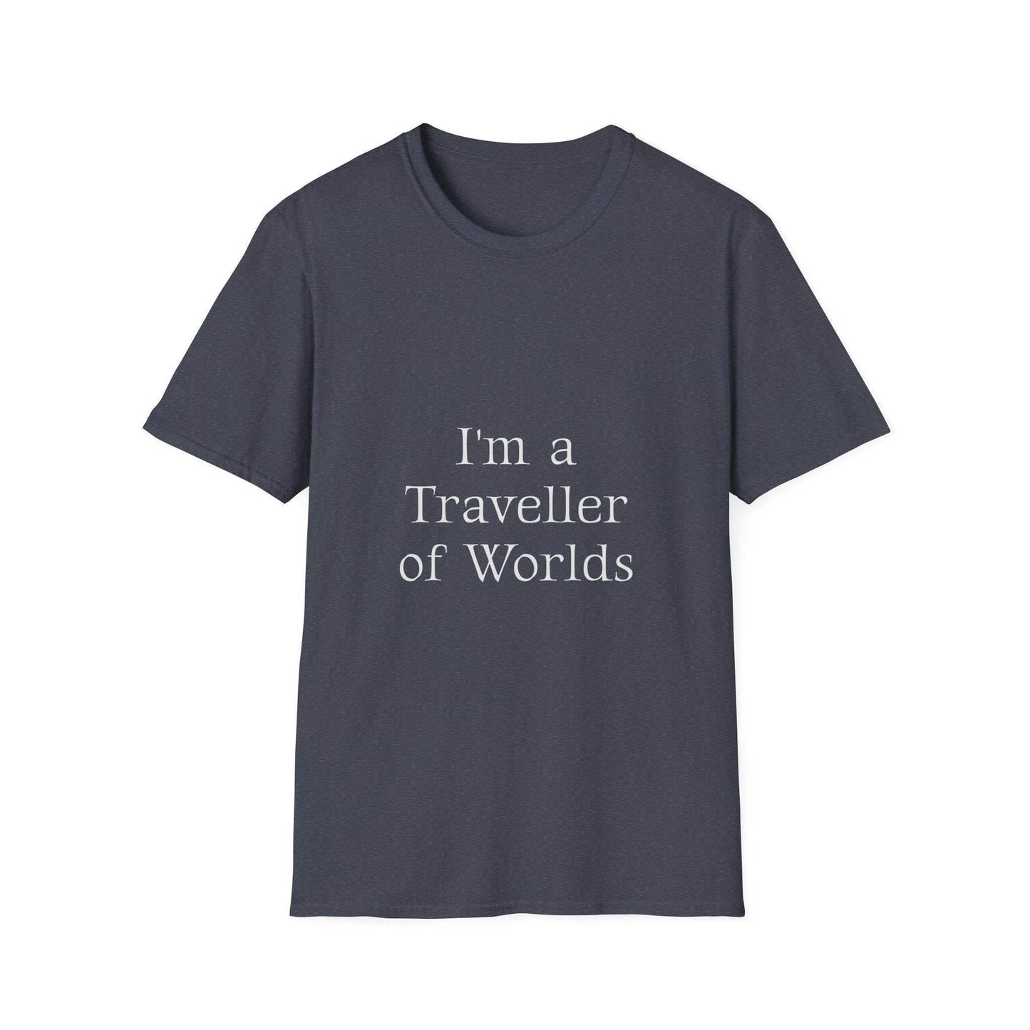 Unisex Softstyle T-Shirt - 'I'm a Traveller of Worlds' & 'Books Take Me Places Far & Beyond' - The Dreamer's Bookshop.