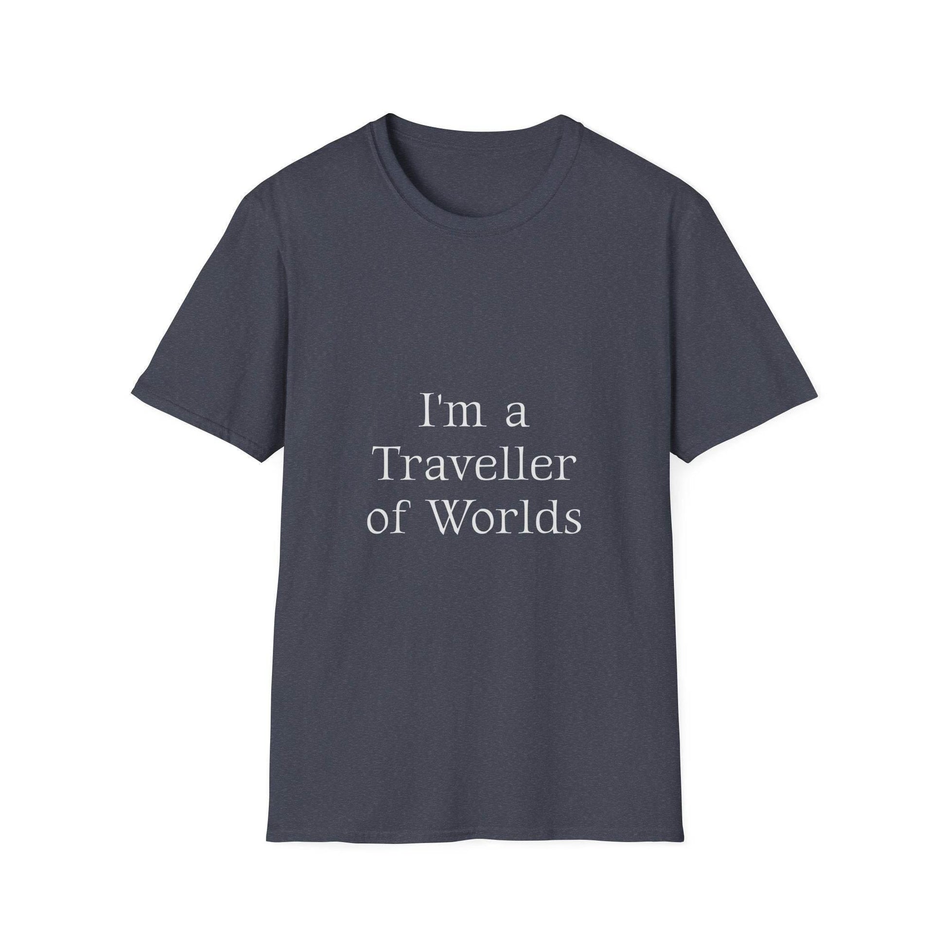 Unisex Softstyle T-Shirt - 'I'm a Traveller of Worlds' & 'Books Take Me Places Far & Beyond' - The Dreamer's Bookshop.