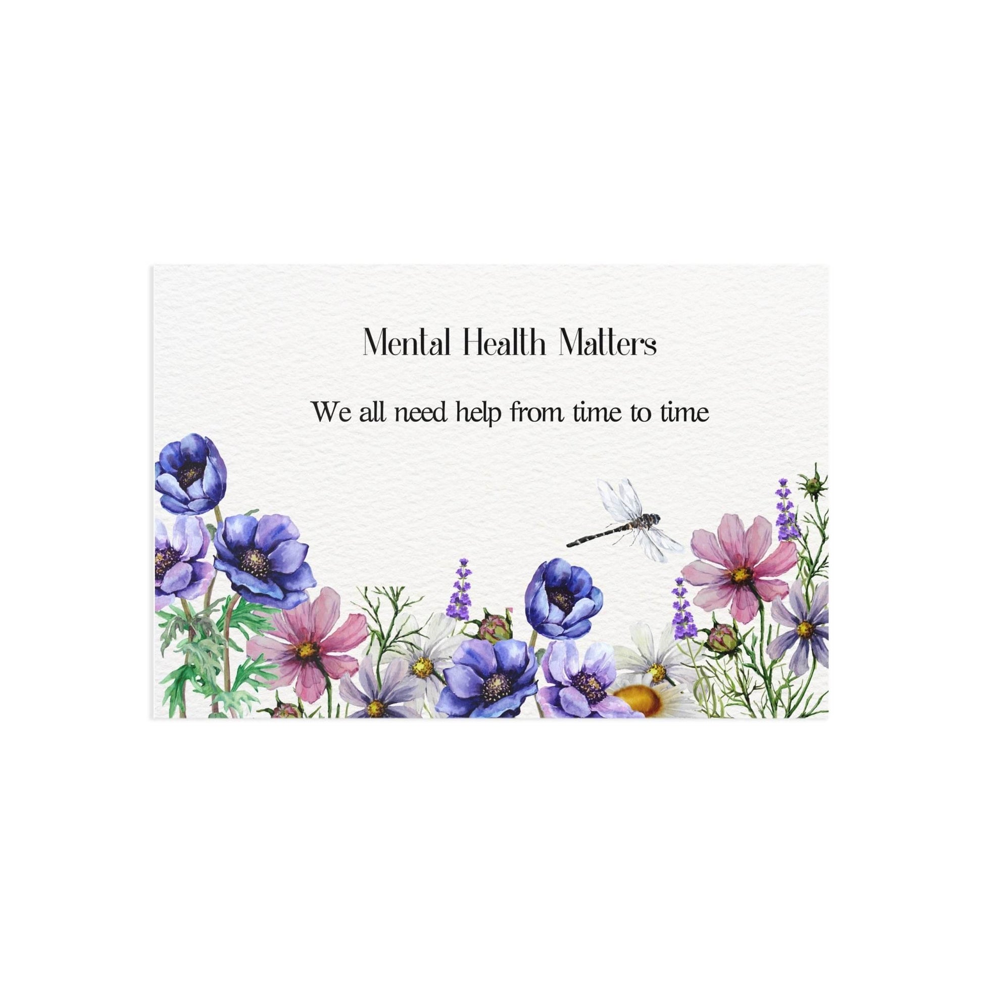 Watercolor "Need Help" Mental Health Matters Art Print - The Dreamer's Bookshop.