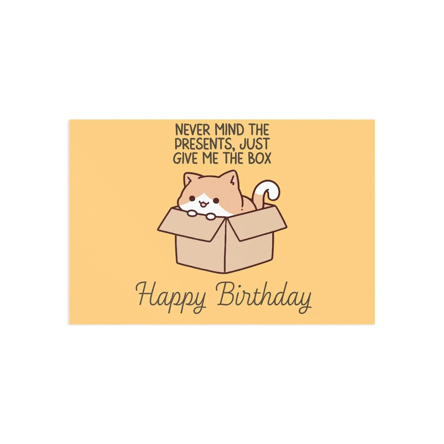 The Dreamer's Bookshop Cute "Leave me the box" Cat Birthday Card - The Dreamer's Bookshop.