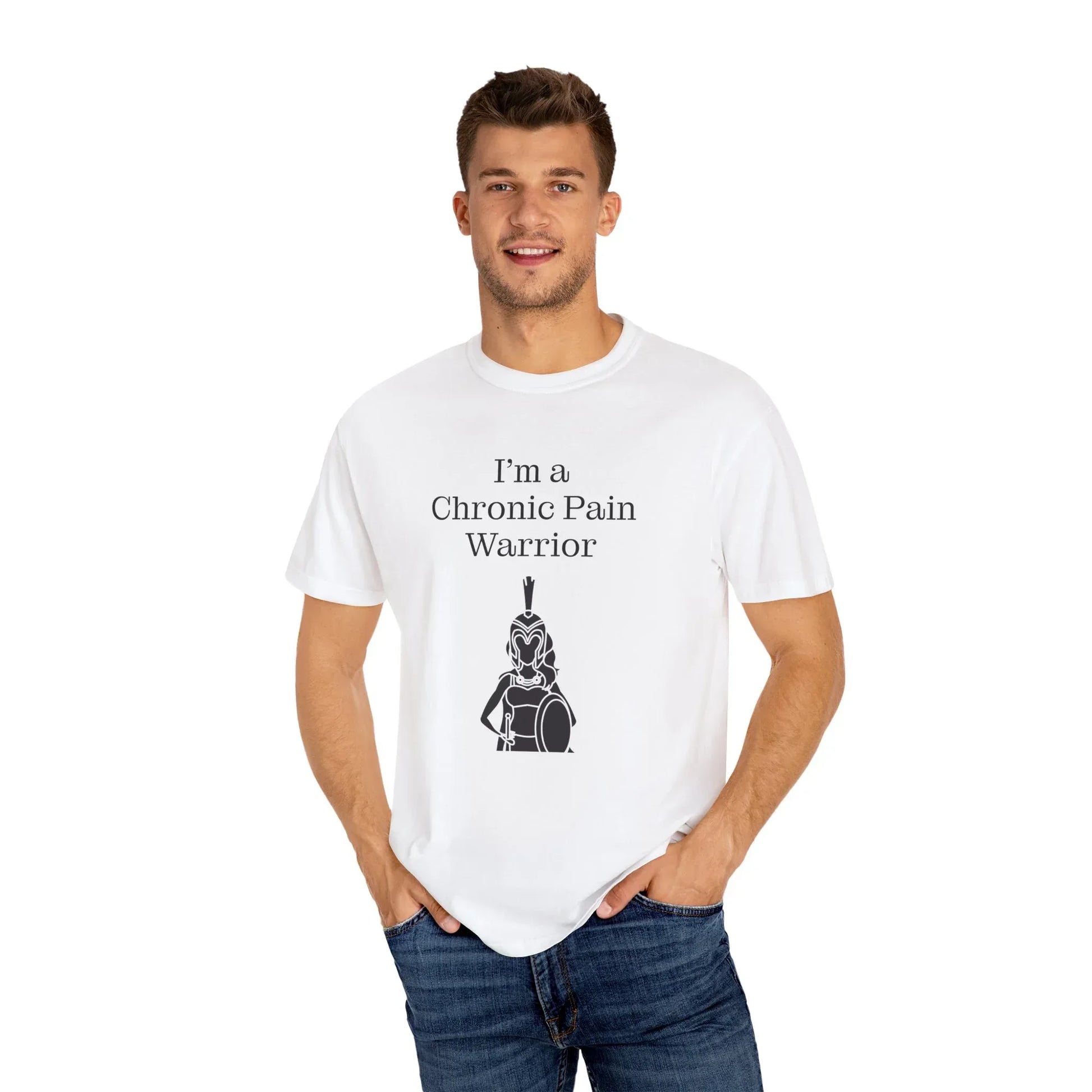 Chronic Pain Warrior Unisex Garment-Dyed T-shirt - Inspirational Motivational Tee - The Dreamer's Bookshop.