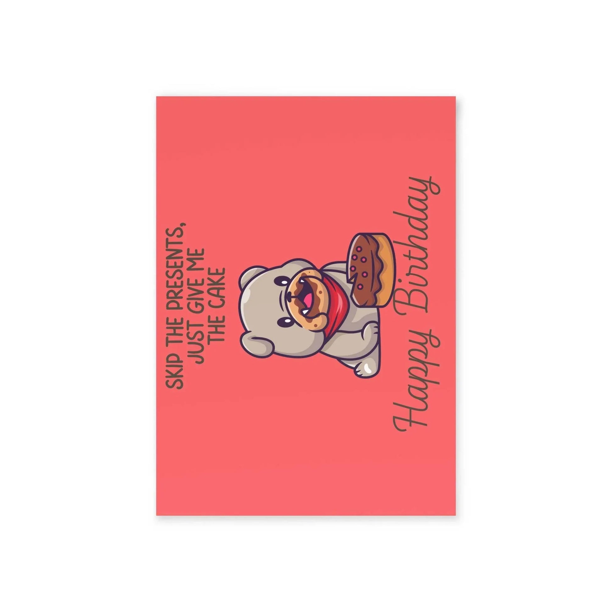 The Dreamer's Bookshop Cute "Give me the cake" Dog Birthday Card - The Dreamer's Bookshop.