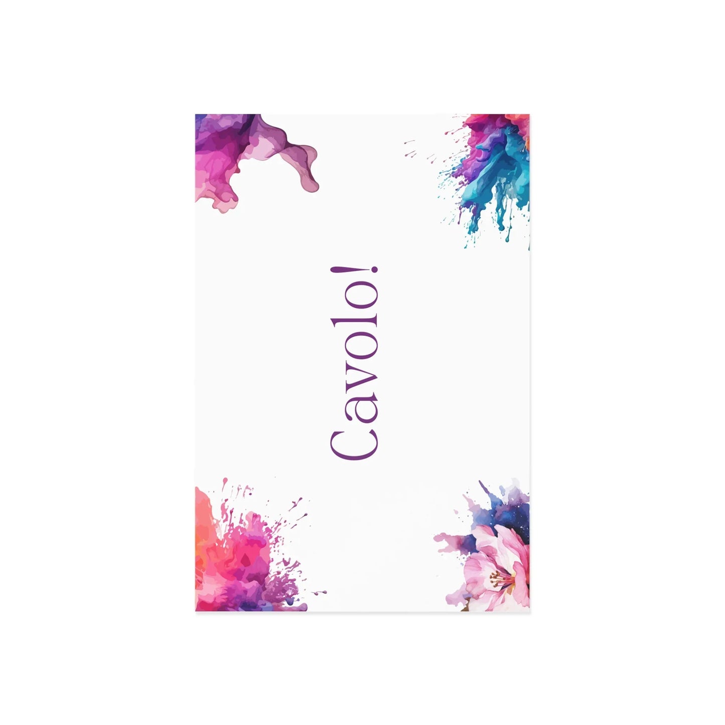 Watercolor Art Exclamation Card "Cavolo" Joyful Print - The Dreamer's Bookshop.