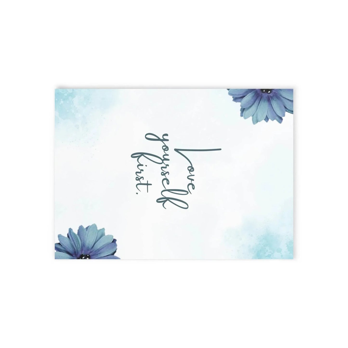The Dreamer's Bookshop Blue Flower "Love Yourself" Art Print Card - The Dreamer's Bookshop.