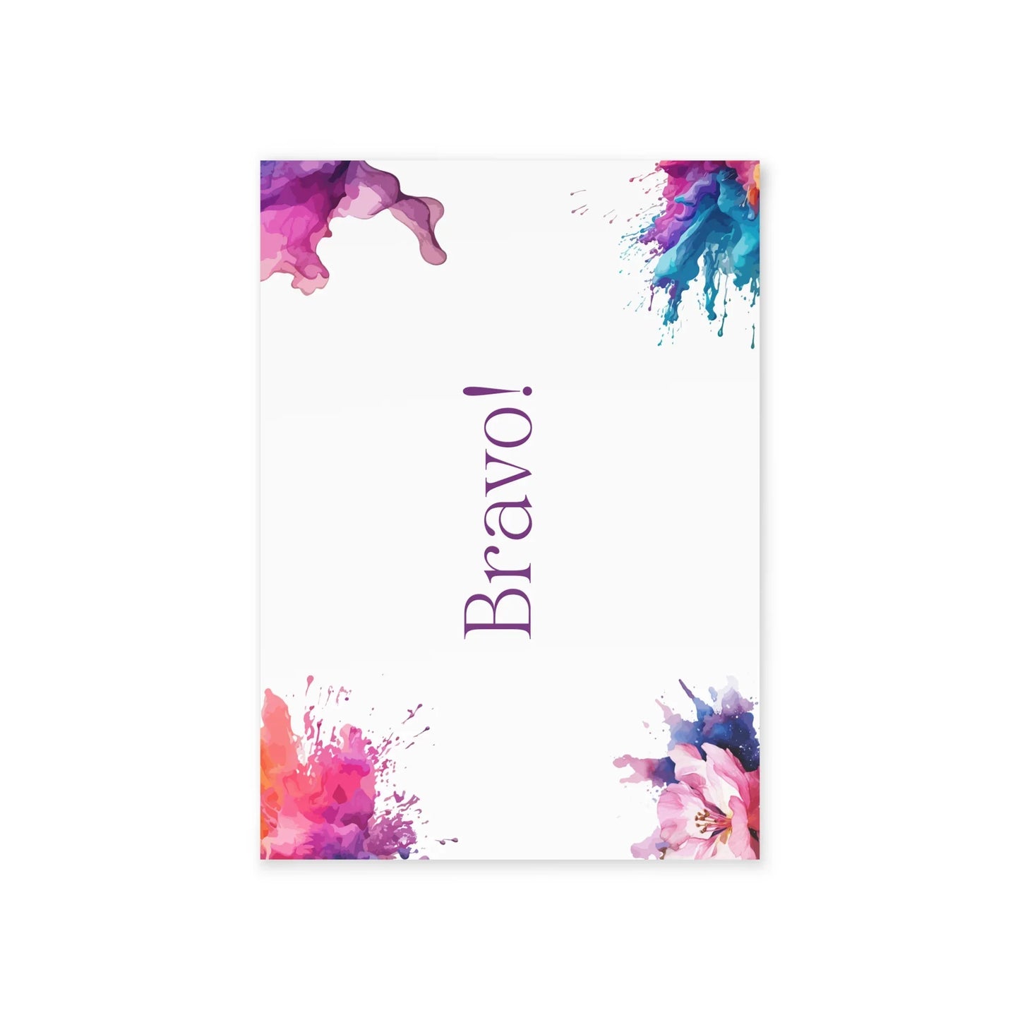 Watercolor Art Exclamation Card "Bravo" Joyful Print - The Dreamer's Bookshop.