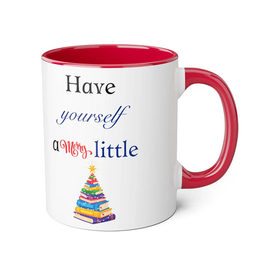A Merry Little Bookmas Mug - 11oz Cup for Coffee Lovers - The Dreamer's Bookshop.