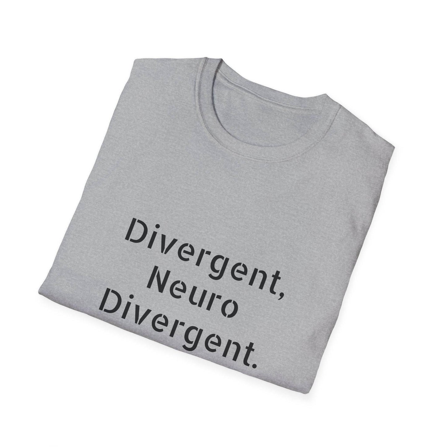 Divergent Neuro Divergent T-Shirt - Unisex Softstyle Tee for Neurodiversity Awareness - The Dreamer's Bookshop.