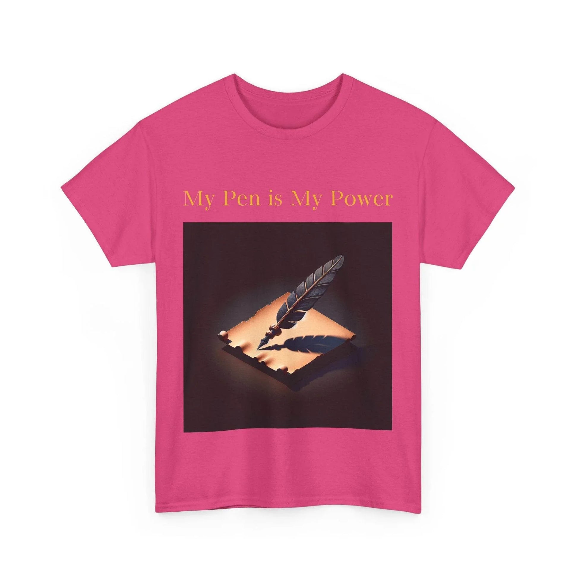 My Pen is My Power Unisex Heavy Cotton Tee - Creative Writer's Apparel - The Dreamer's Bookshop.