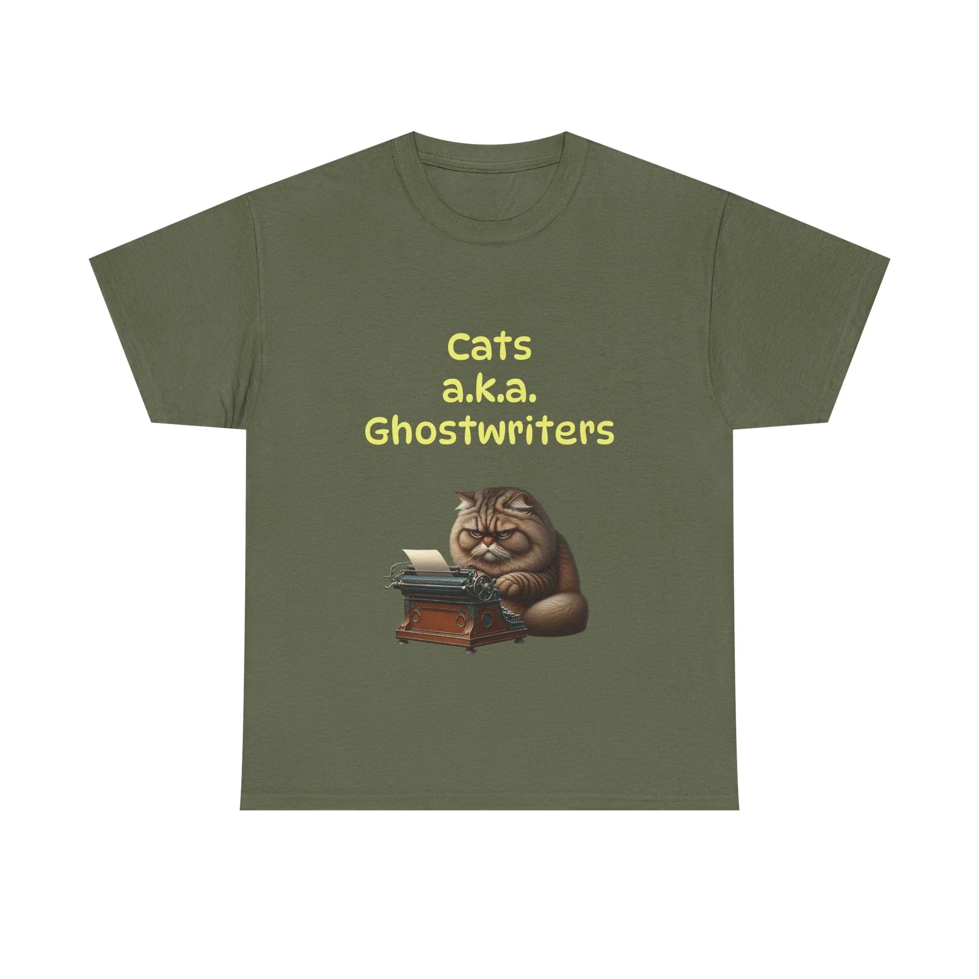 Book Lover's Unisex Heavy Cotton Tee - "Cats Ghostwriters" - The Dreamer's Bookshop.