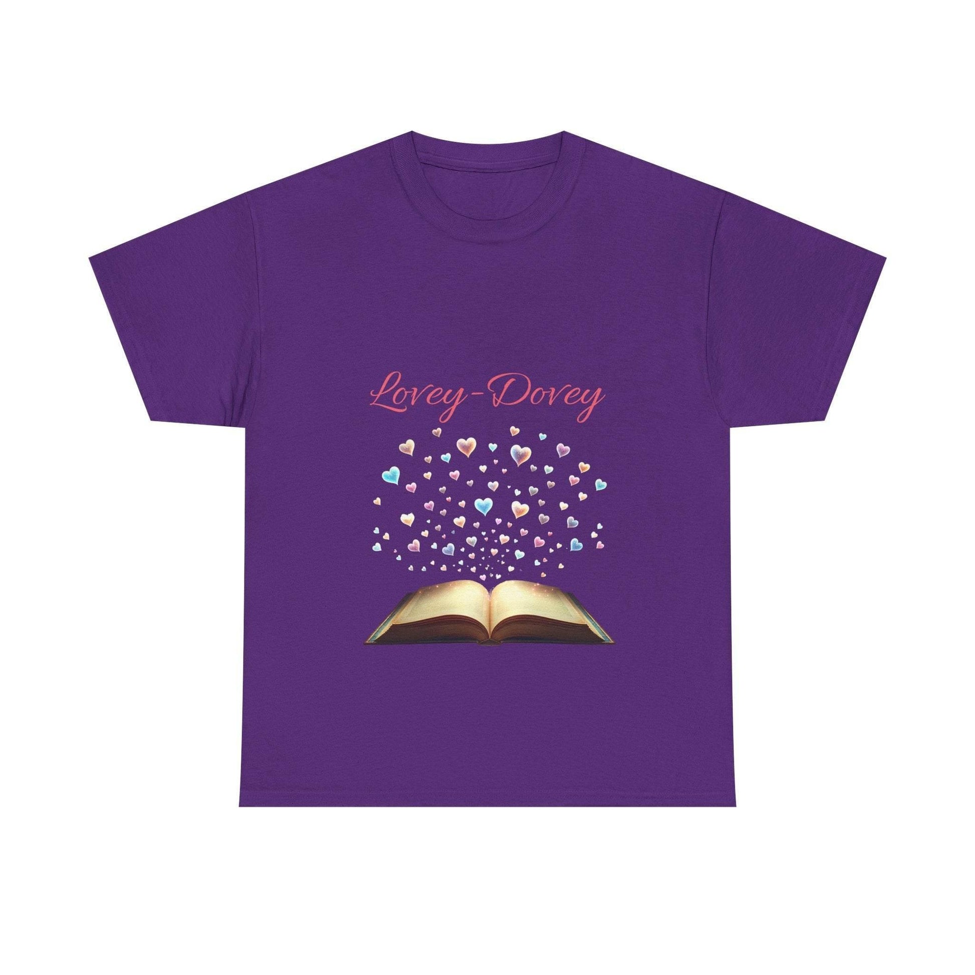 Lovey - Dovey - Unisex Heavy Cotton Tee - Sweet Romance - The Dreamer's Bookshop.