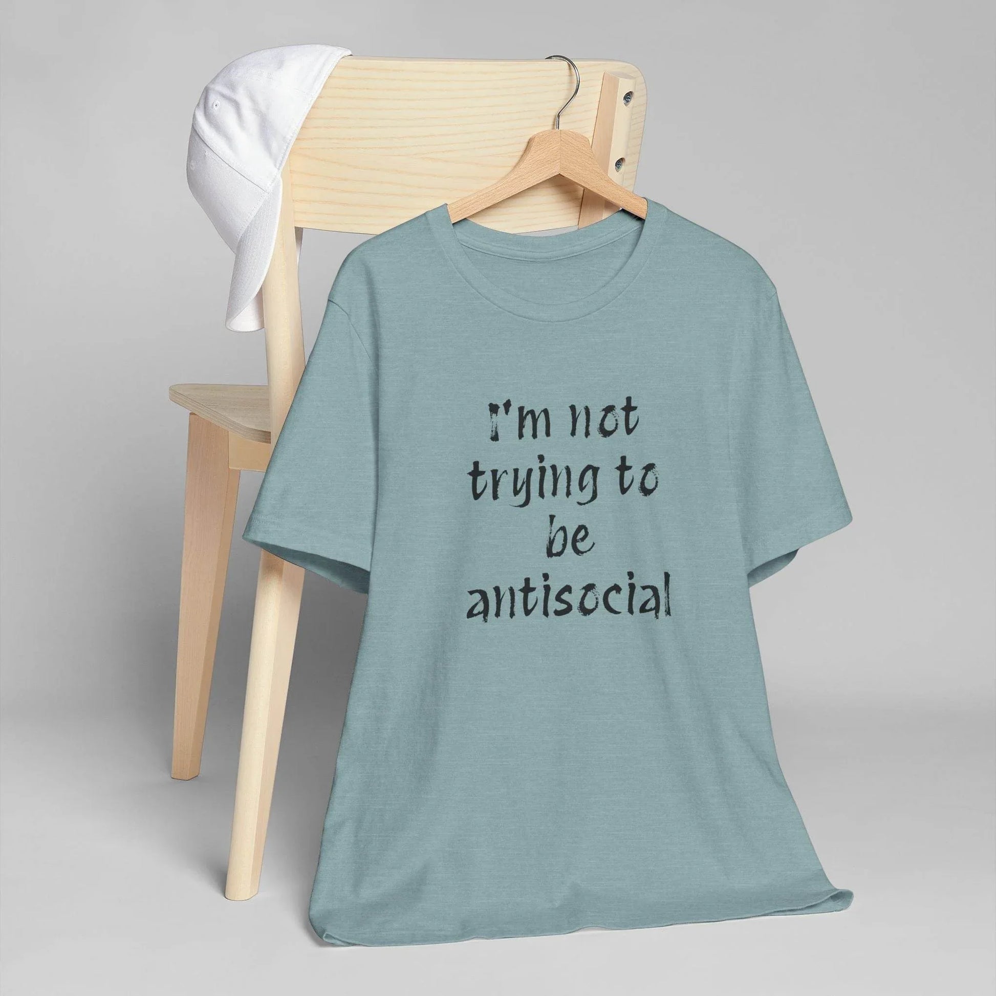 Funny Unisex Jersey T-Shirt - Anti-Social Vibe for Booktroverts - The Dreamer's Bookshop.
