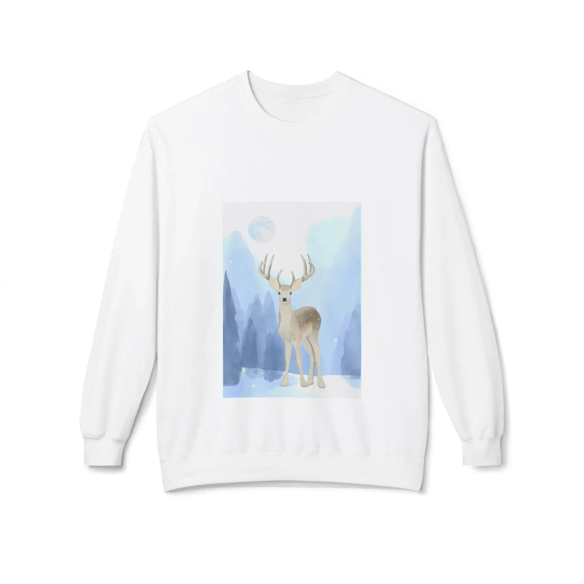 Winter Deer Unisex Fleece Crewneck Sweatshirt - Ideal Gift Cozy Days - The Dreamer's Bookshop.