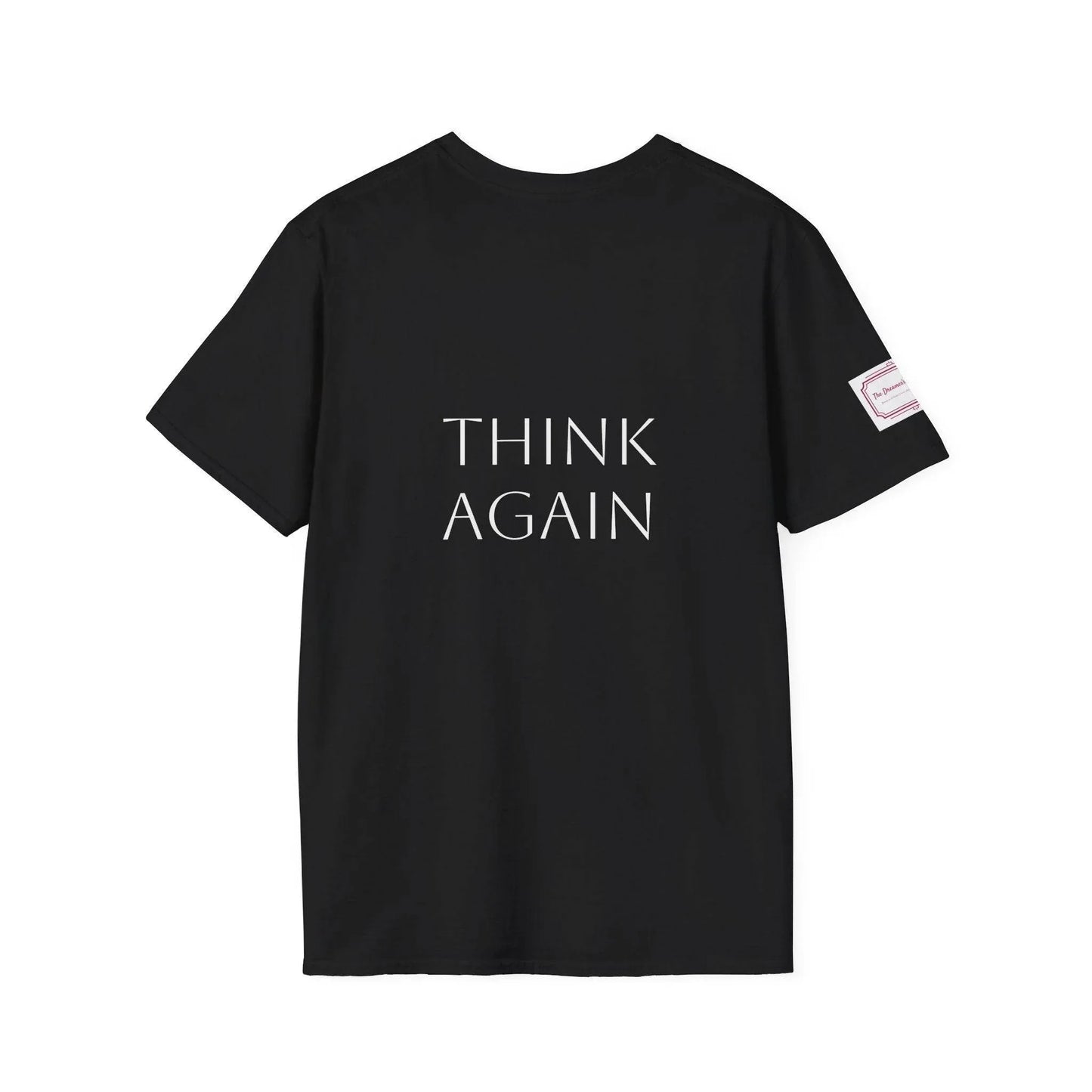 Inspirational Unisex Softstyle T-Shirt - 'Think Again' Motivational Design - The Dreamer's Bookshop.
