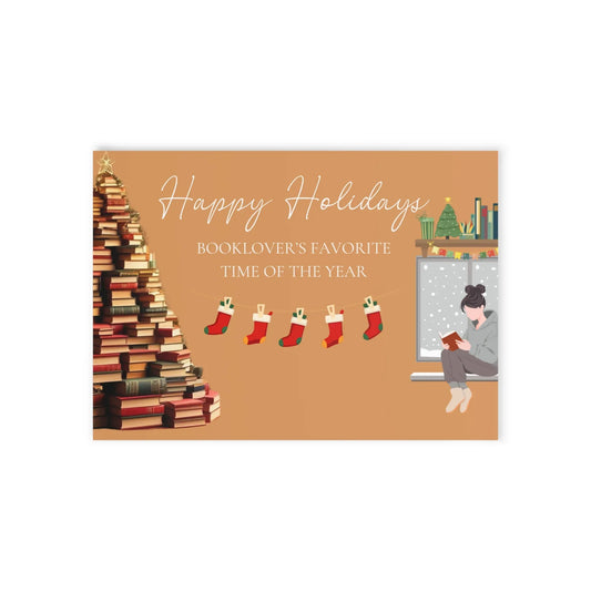 The Dreamer's Bookshop "Booklovers XMas" Cute Christmas Card - The Dreamer's Bookshop.