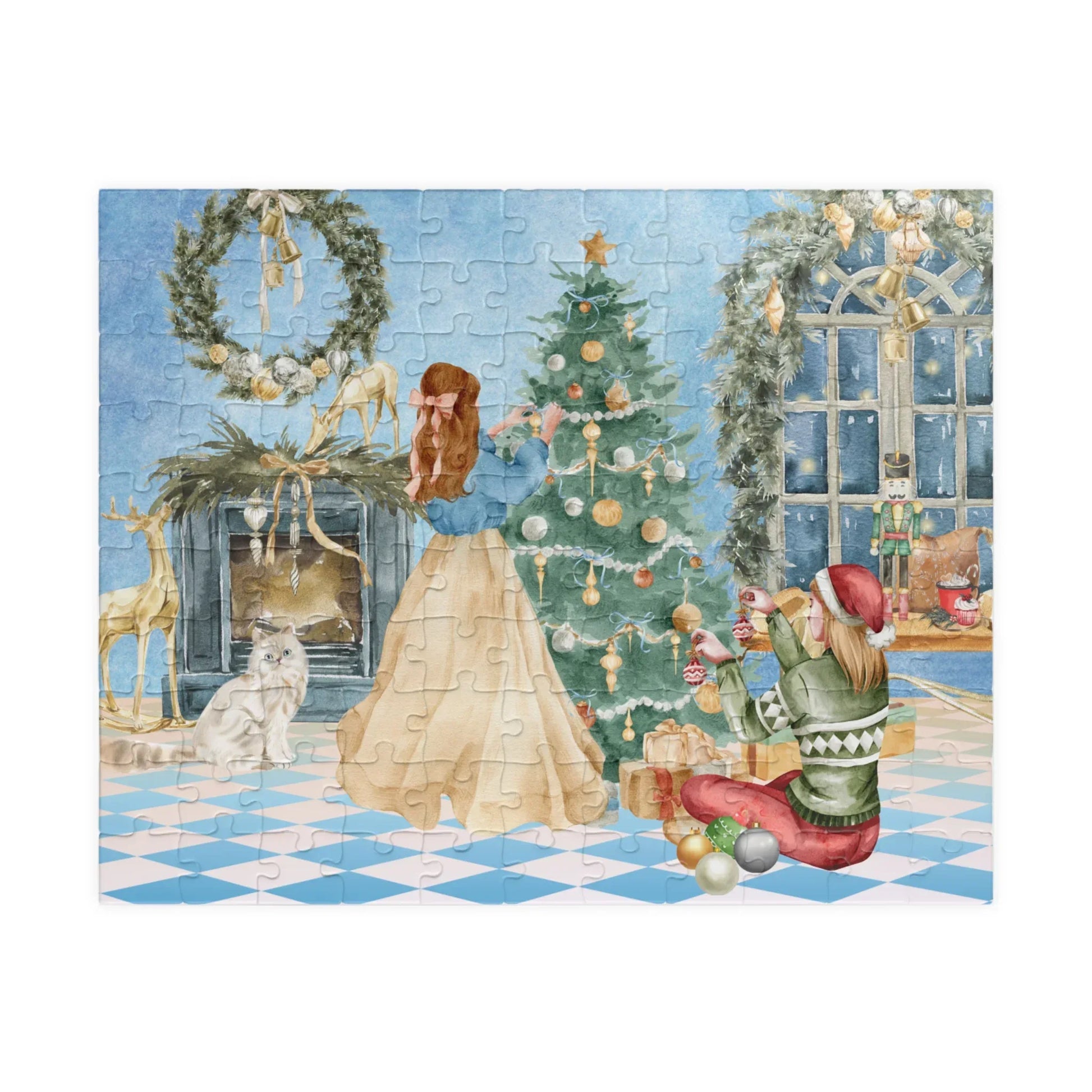 Christmas Morning Family Puzzle — Holiday Scene Jigsaw (110/252/520/1014 pcs) - The Dreamer's Bookshop.